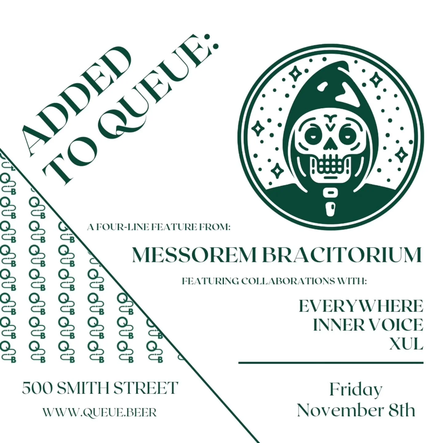 Added to Queue:

Join us tomorrow at open for a special tap feature with Messorem. We have four kegs queued up from this amazing craft brewery in Montreal that we cannot wait to share with you all. Check out the draft details below:

&quot;Lifeless L