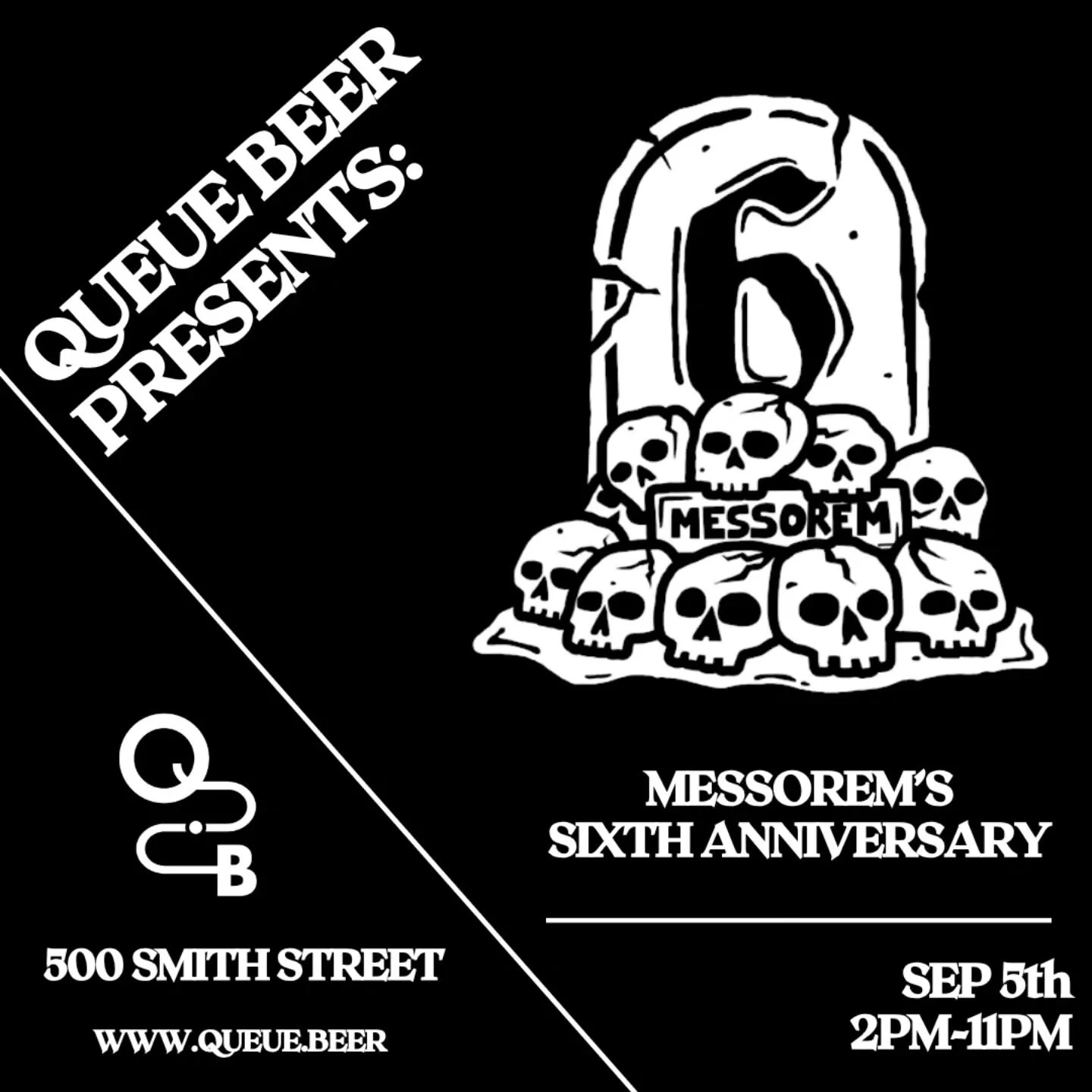 Queue Beer Presents:

We are honored to have been selected by our friends at Messorem in Montreal as one of their favorite U.S. craft beer destinations to join in the travelling celebration of their Sixth Anniversary. As part of this special event, t