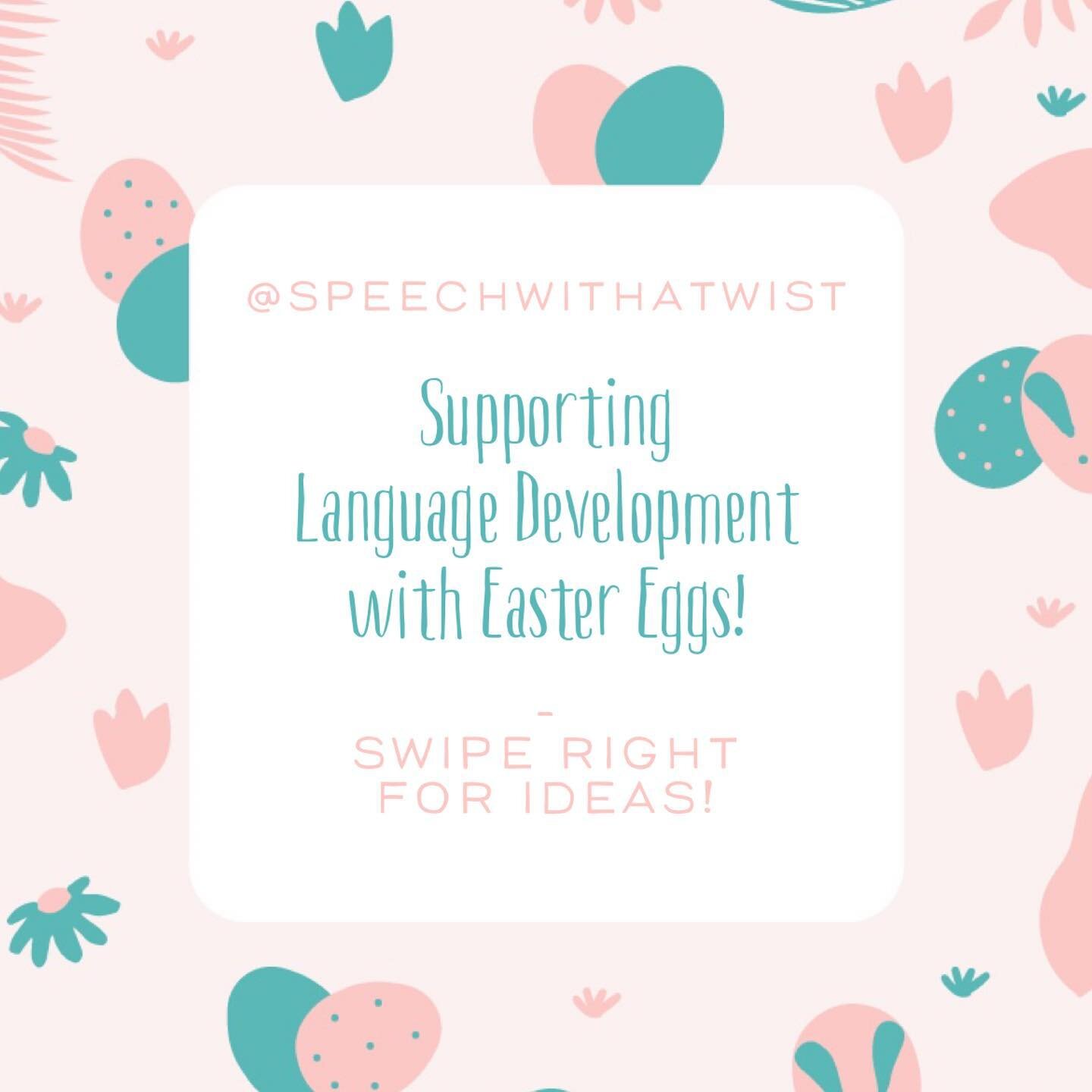 SLPs 🫶🏼 Easter Eggs! 

Easter eggs are soooo exciting for children because they only come around once a year and they know that there is something FUN hiding inside! 

Support Language Development by: 
🌸 teaching or reinforcing vocabulary words! 
