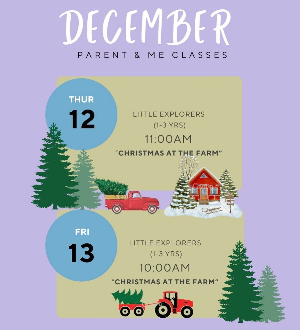 🎄 Join us in these Holiday pop-up classes wearing your favorite Christmas PJs! 

🎄These are Parent-and-Me, small play groups that emphasize language, social skills and parent coaching.  Beneficial for children of all abilities, ages 1-3 years old✨

