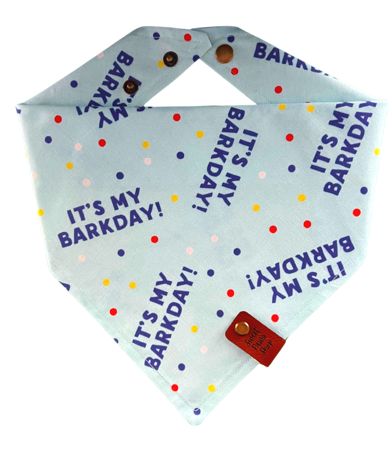 Blue Bark Day Dog Bandana