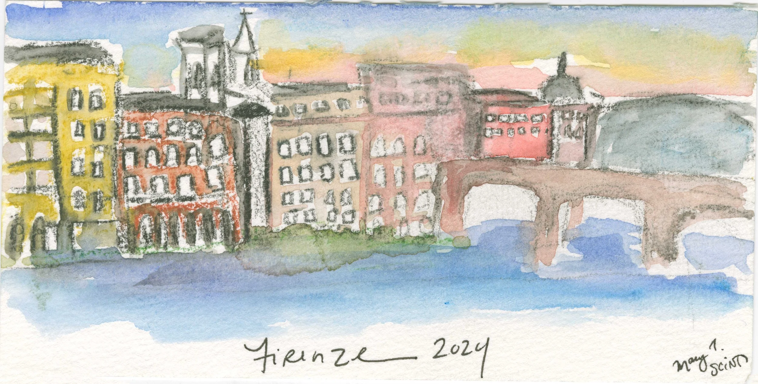 Sunset over the Arno, Firenze, Italy