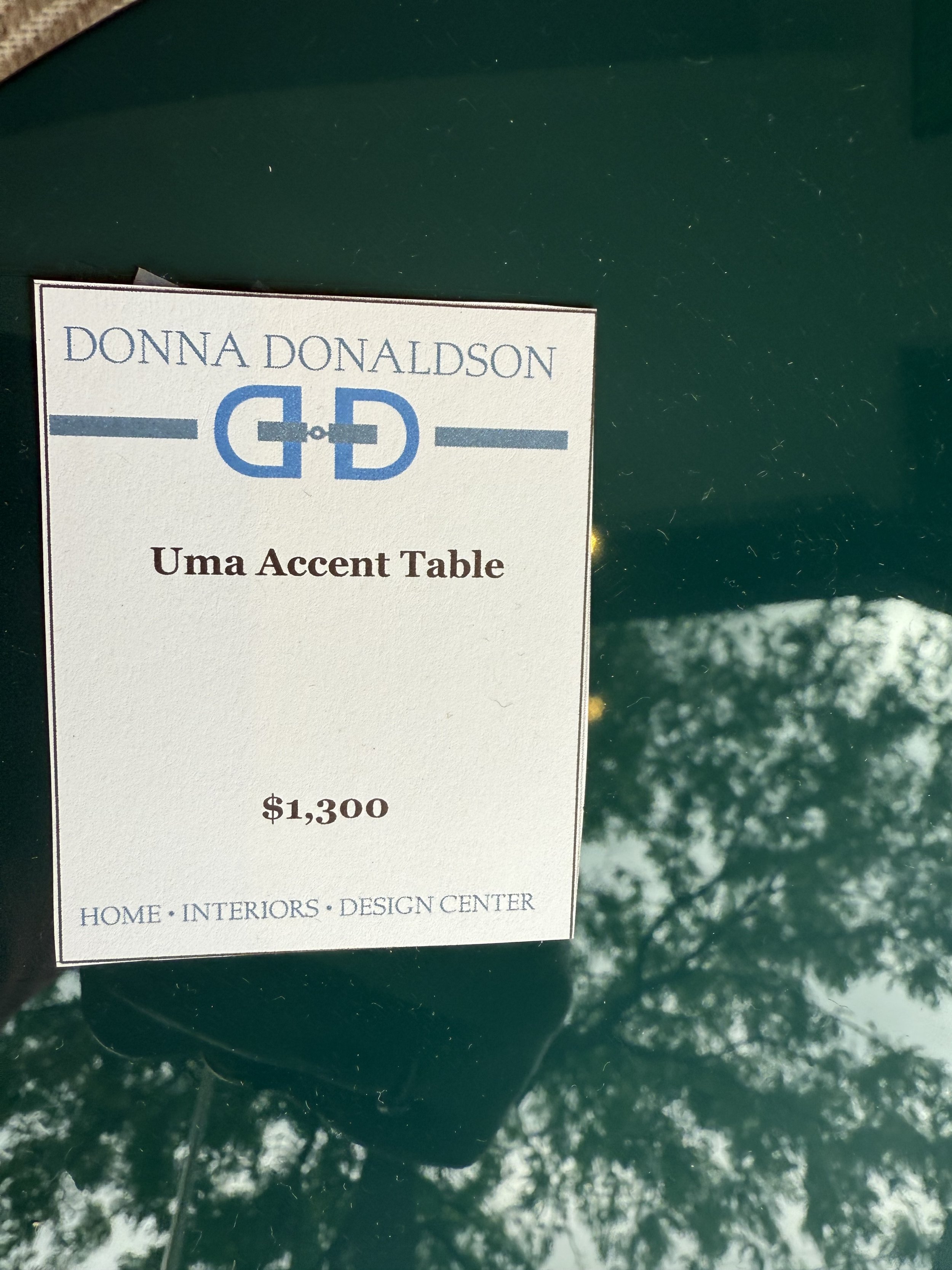 Uma Sculptural Accent Table in High-Gloss Teal | Donna Donaldson Interiors