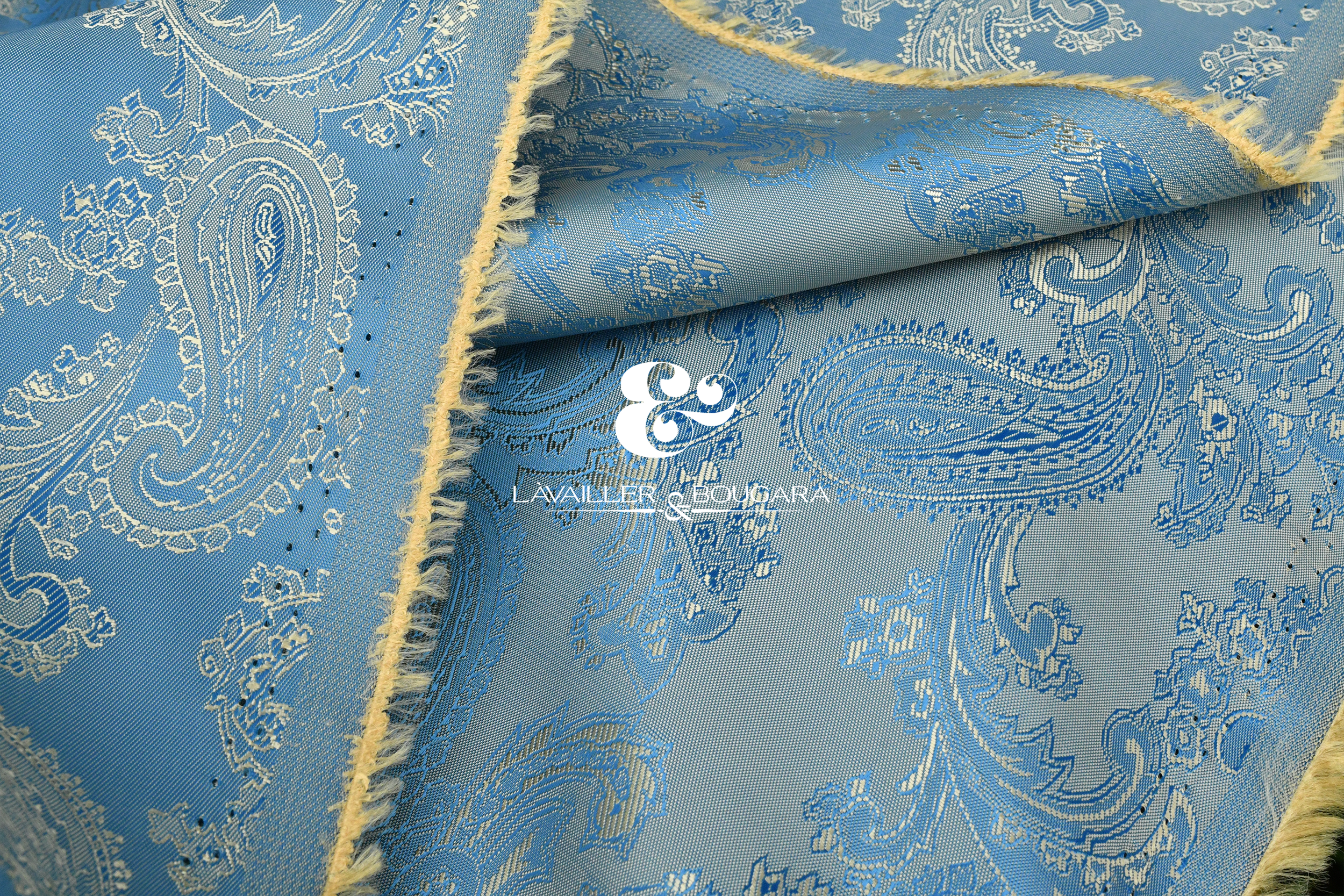 French Blue and Royal Gold Paisley