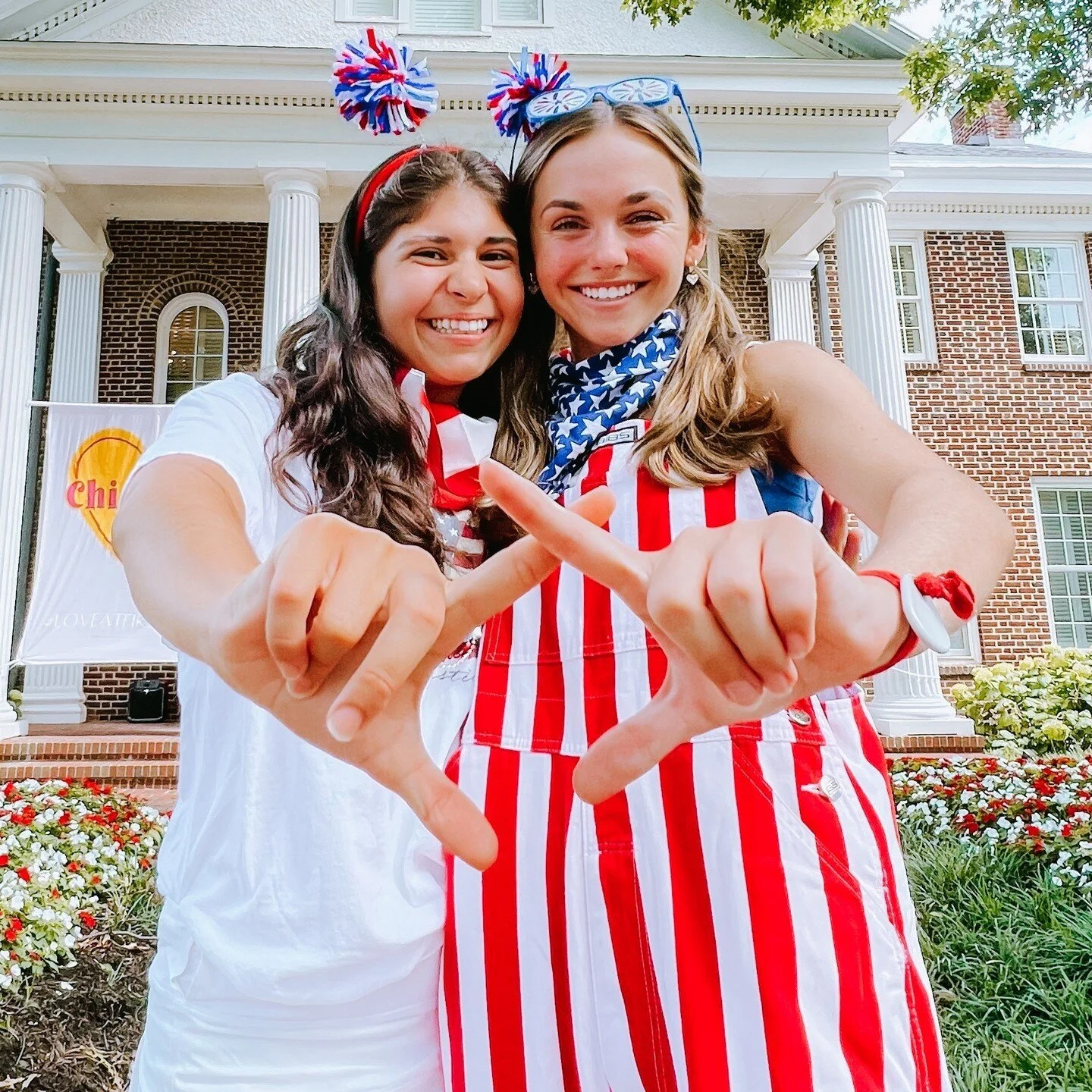 Celebrating the cardinal, white, and blue with Sisters by our side. Happy Independence Day! 🇺🇸❤️
