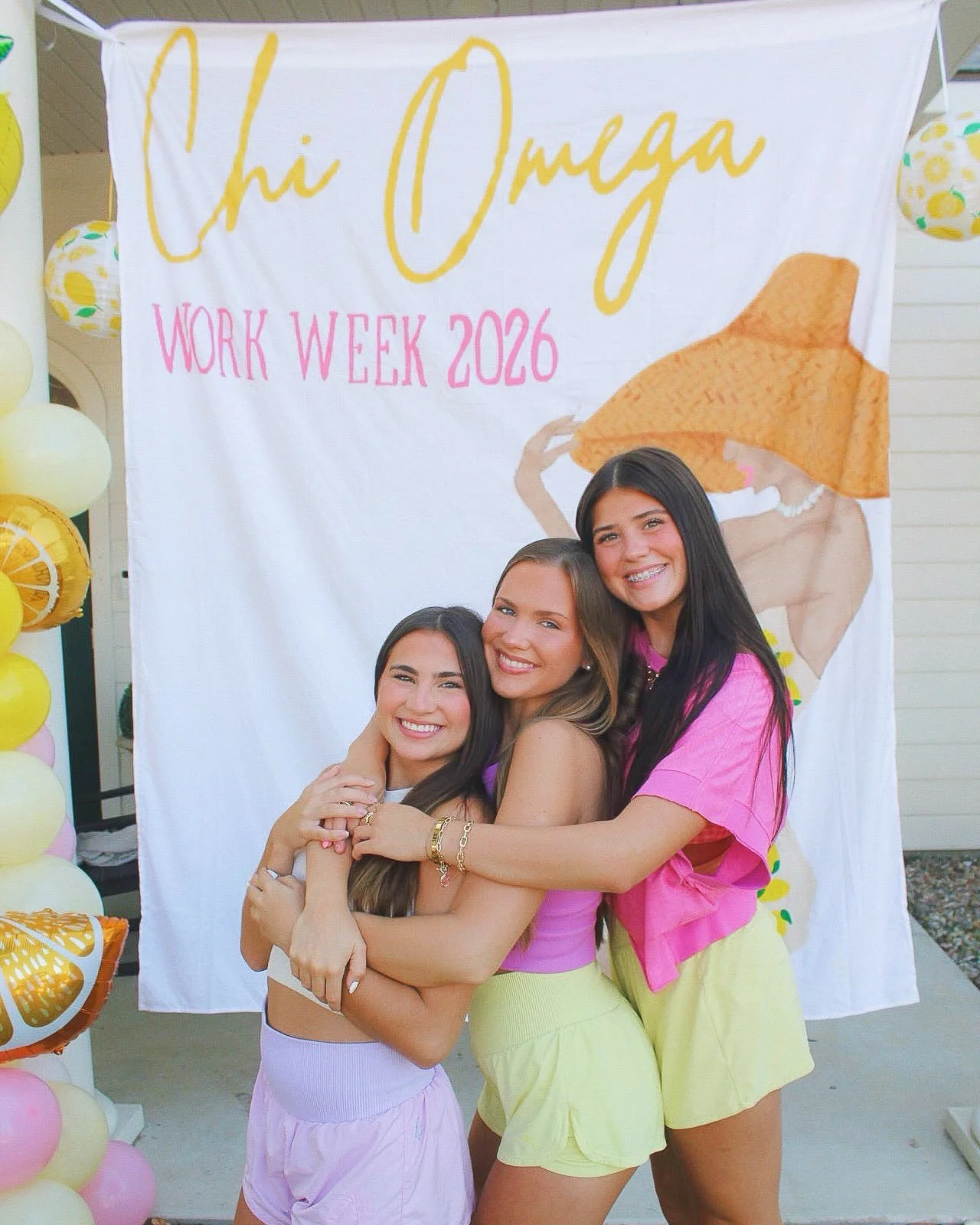 Chi Omega is getting all worked up about our incoming new members! Show your Recruitment Chair some love in the comments for planning the best work week 🛠️❣️