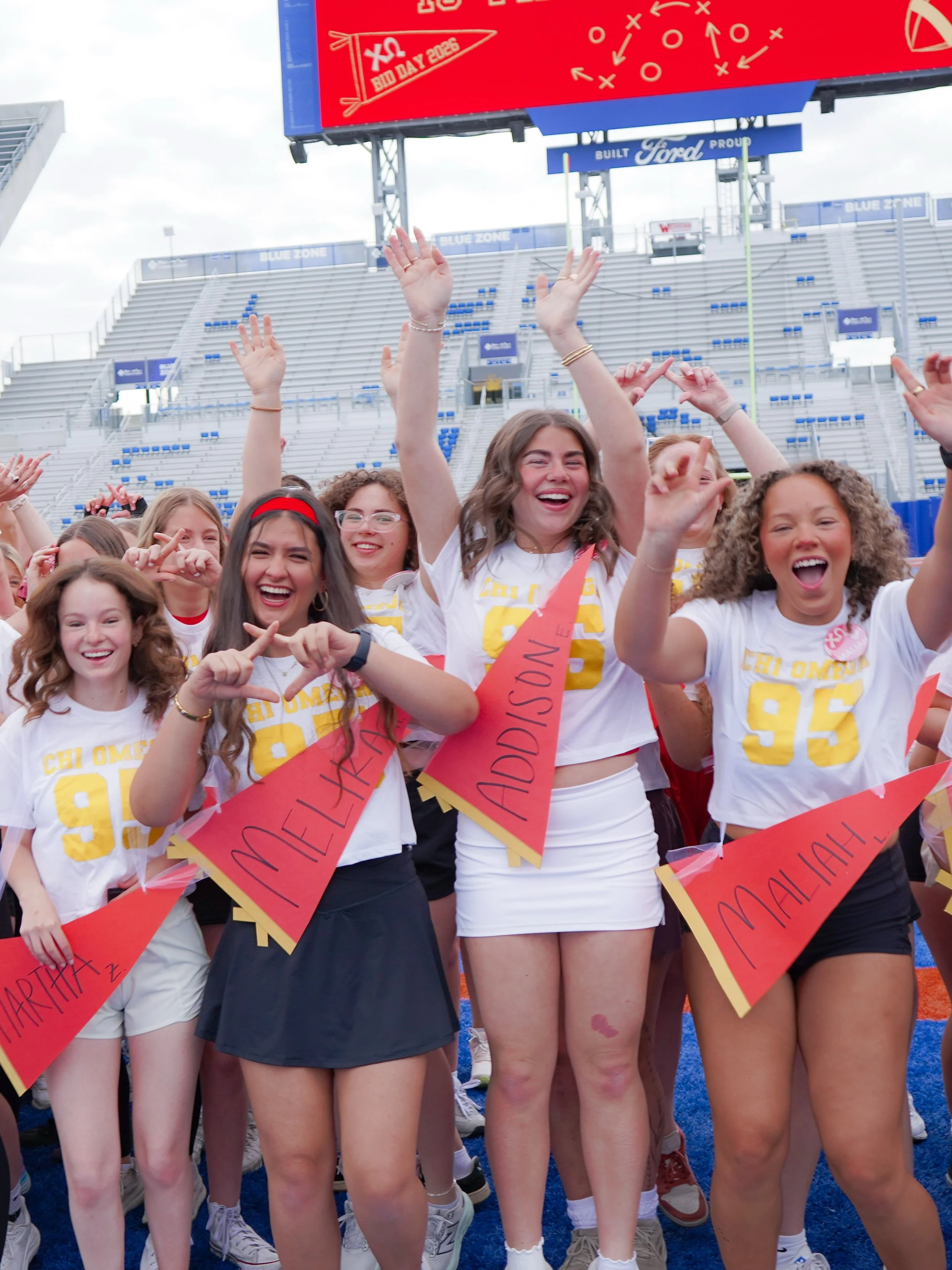 Chi Omega is the right play at Boise State University!! Yesterday, our Alpha Mu Chapter celebrated their first ever Bid Day and welcomed all of our Boise State Sisters home! Join us in congratulating our newest Chi Omega Chapter 💛❤️ Your best years 