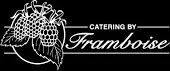 Logo for Catering by Framboise featuring a raspberry and a bee.