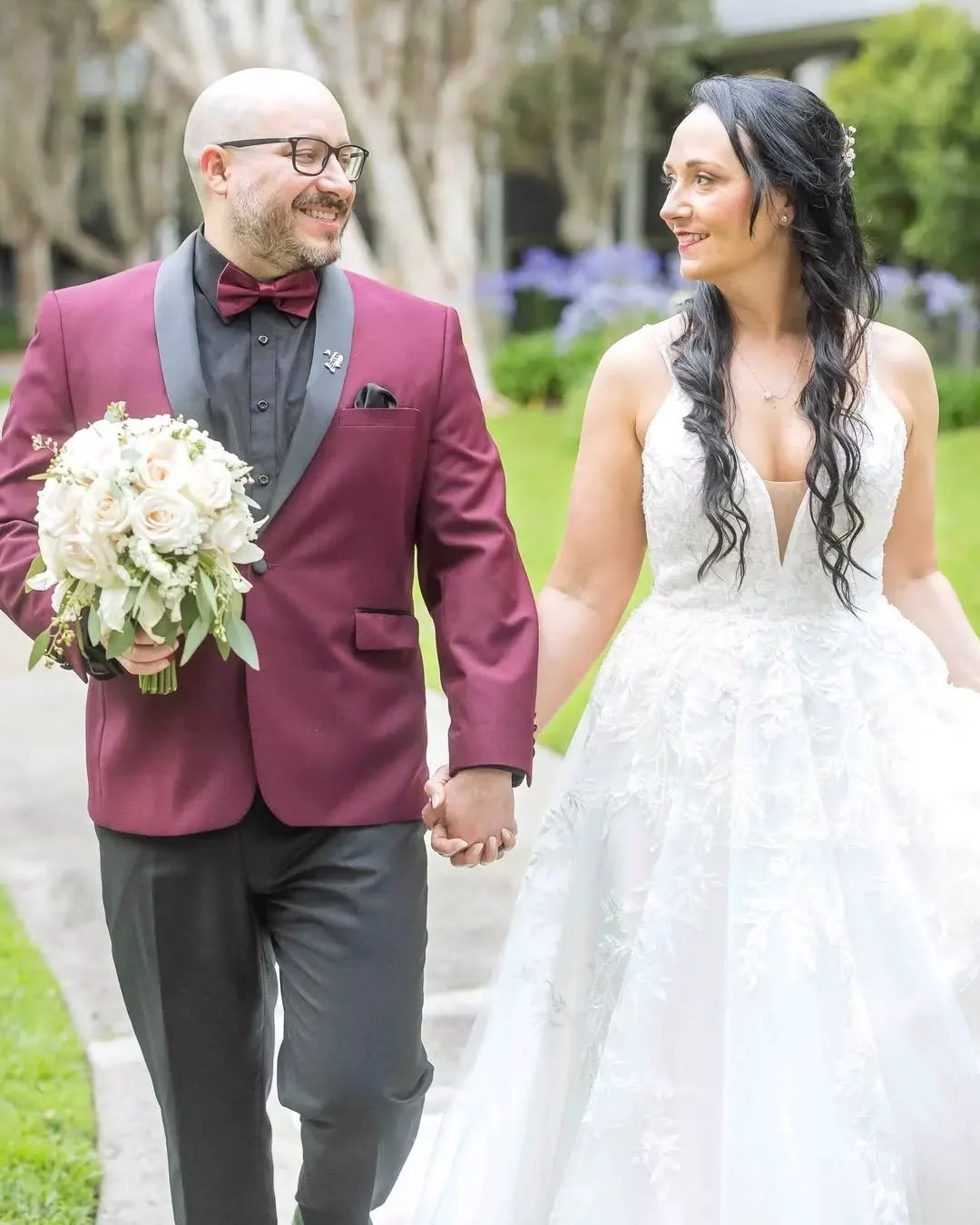 Kelly and Jeff
@kemu15 @doyers
.
.
.
Ceremony Venue: @wedgewood.carlsbadwindmill
Photography &amp; Videography: @shorelineweddings
Hair &amp; Makeup: @itshuani
Cake: @donuthellosd
Wedding Dress: @layahsbridalboutique
Groom Tux Designer/Rental: @lamod