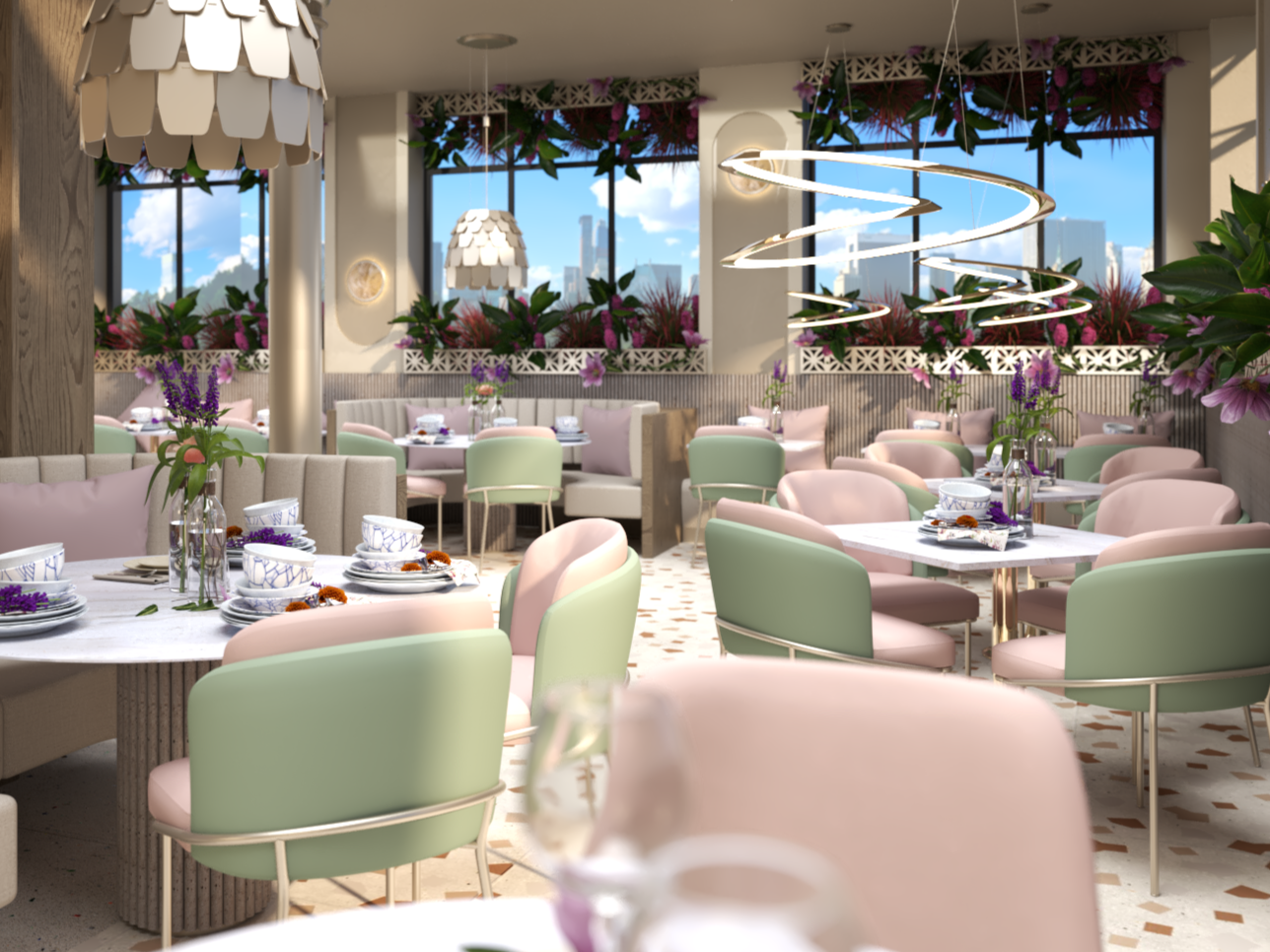  Dolchaii – Dessert Parlour Design & Styling, Glasgow  
Dolchaii is a playful and elegant dessert parlour in Glasgow. Soft textures, inviting tones, and stylish details create a cosy, modern space for sweet moments and social gatherings. Services inc