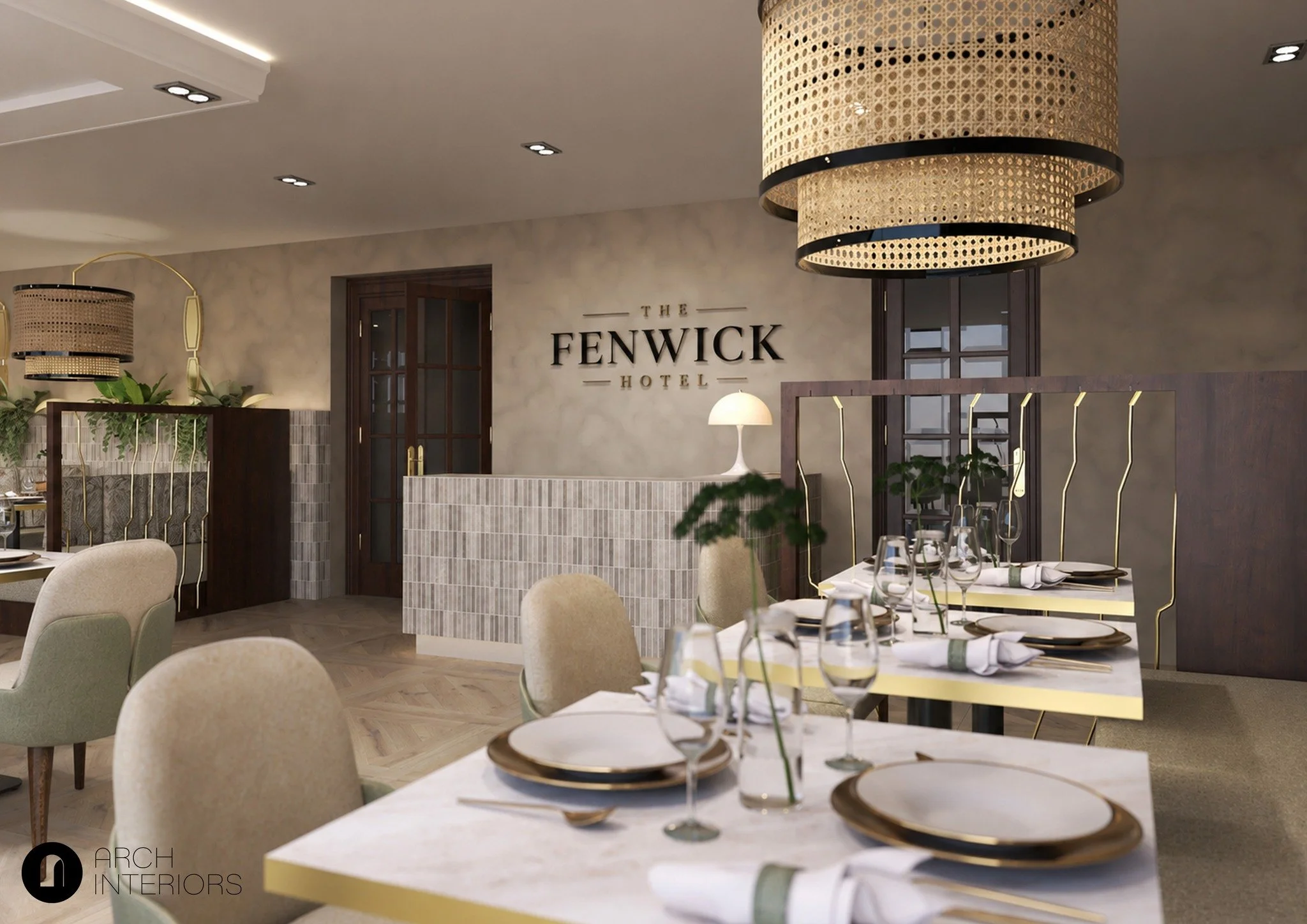 Every hospitality space tells a story.

This concept for The Fenwick Hotel was designed to feel elegant, warm and quietly memorable, balancing comfort with contemporary detailing.

#hospitality #hospitalitydesign #restaurantinteriors #hotelinteriors 