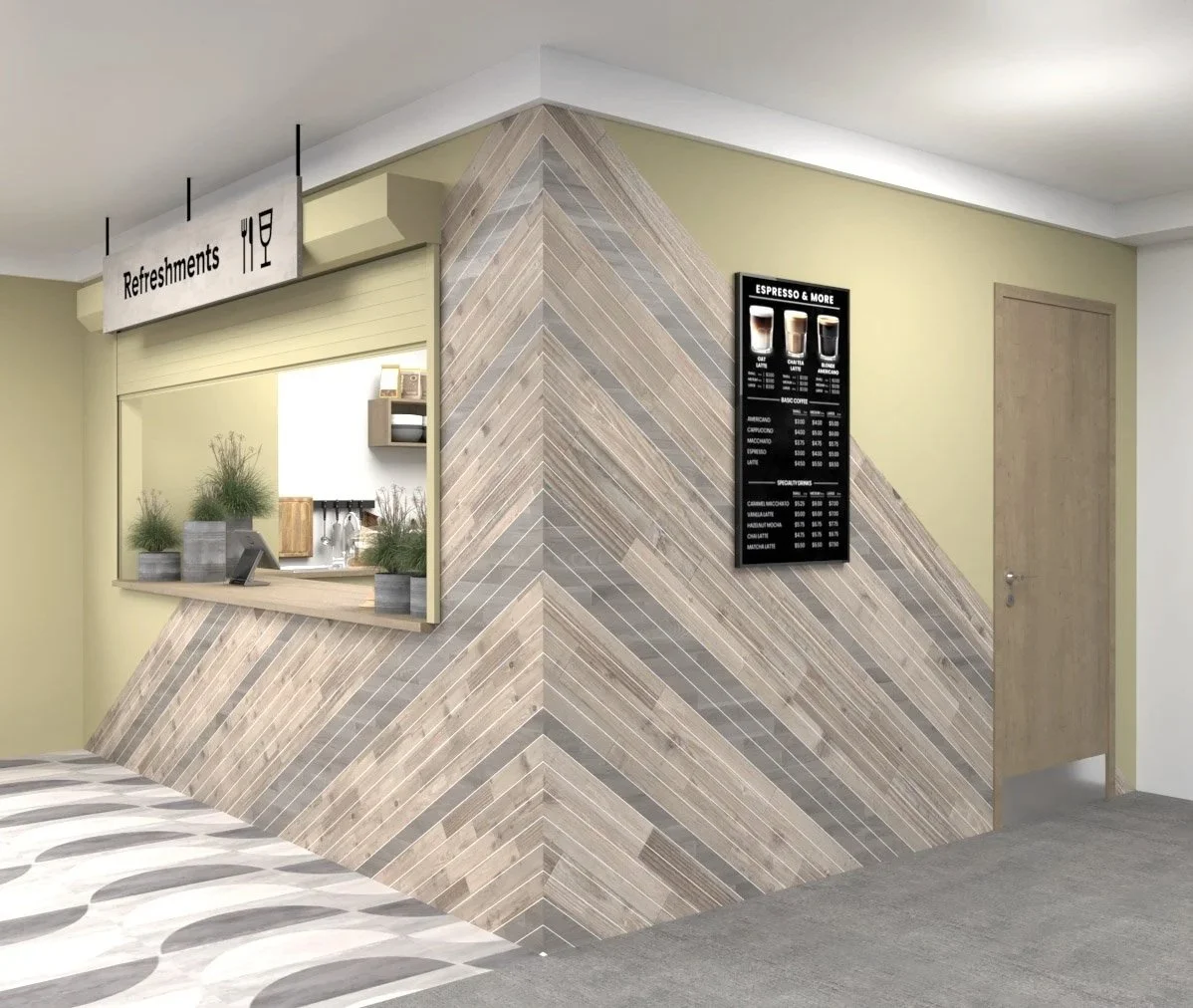 Angular timber cladding 