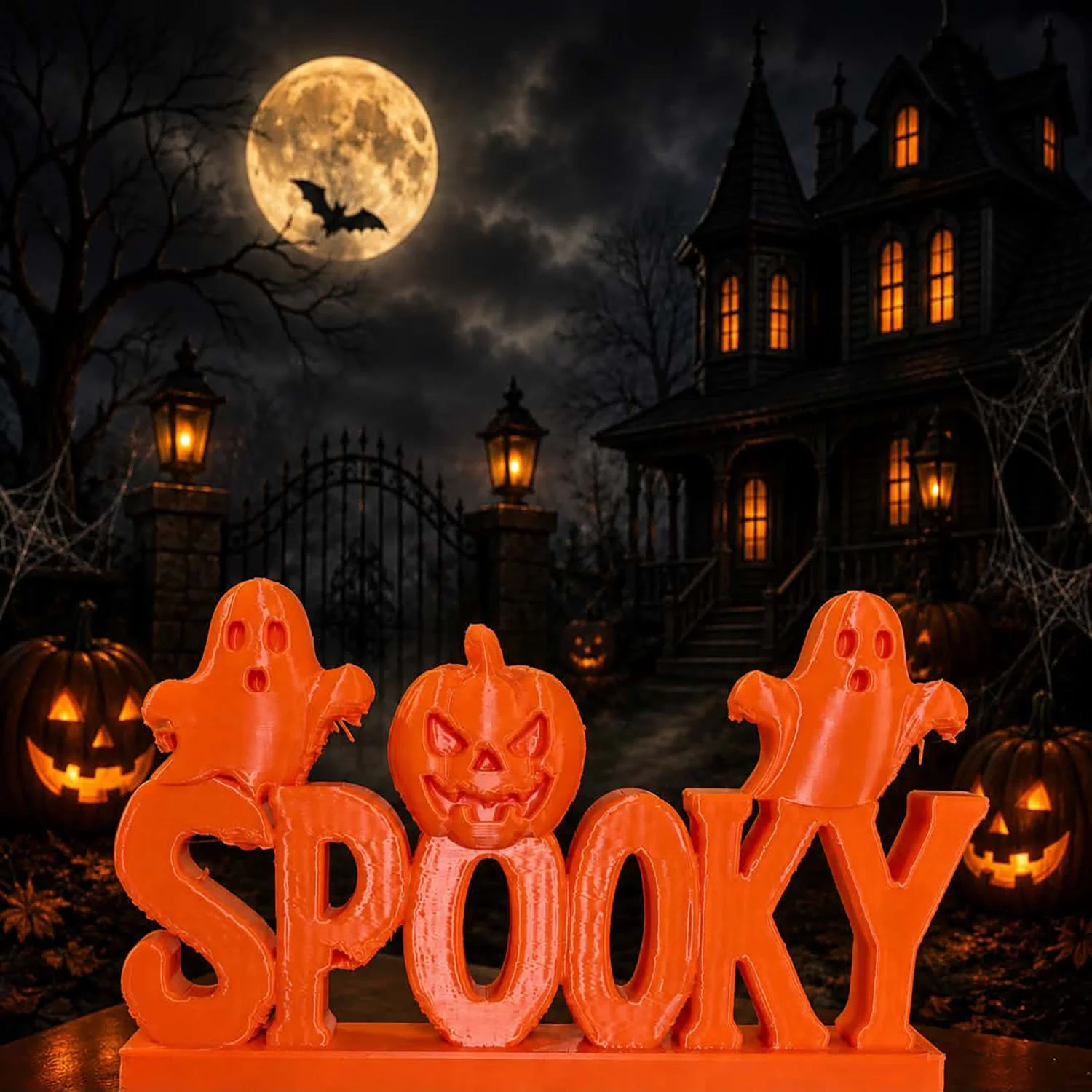SPOOKY table top sign
