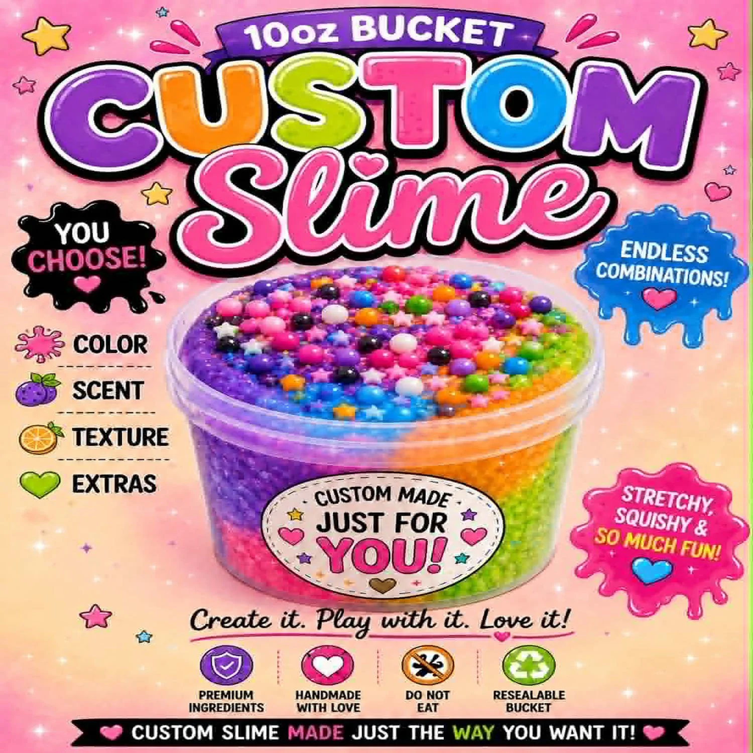 10oz Custom Slime Bucket