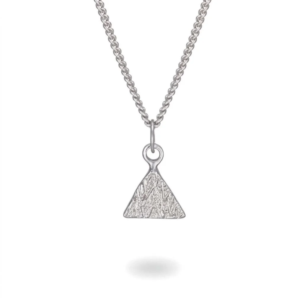 Handcrafted silver triangle pendant by mim best