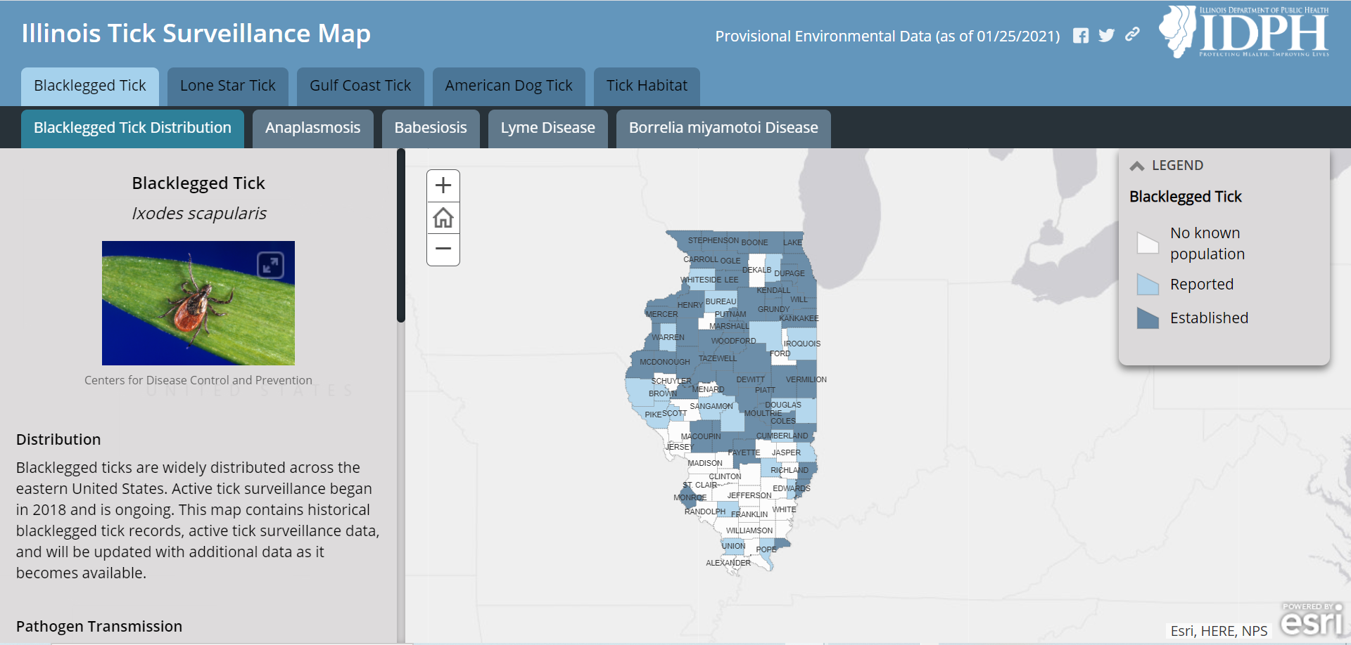 IDPH Interactive Tick Surveillance Map — Illinois Lyme Association