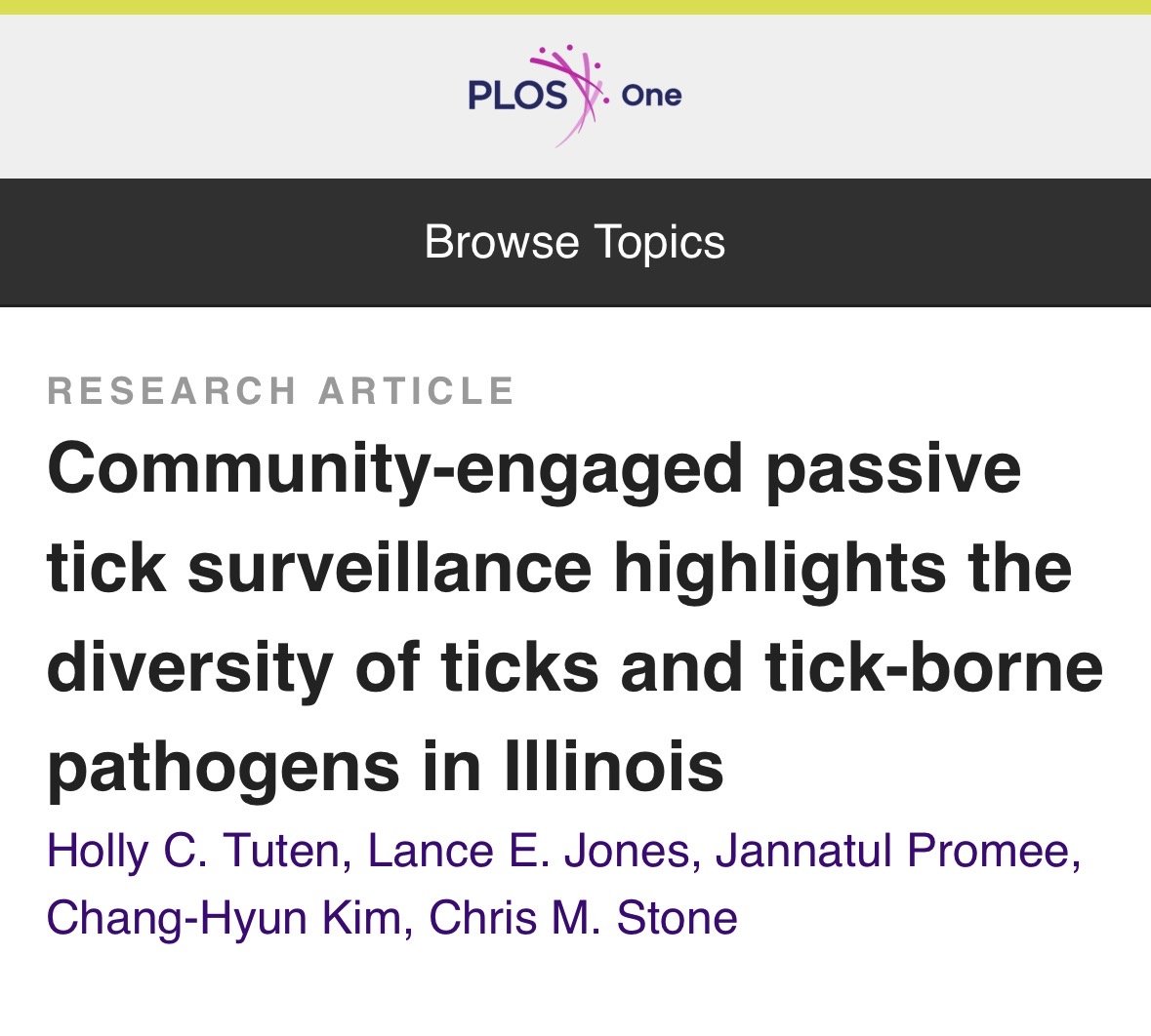 New Tick Research Supported By Illinois Lyme Association