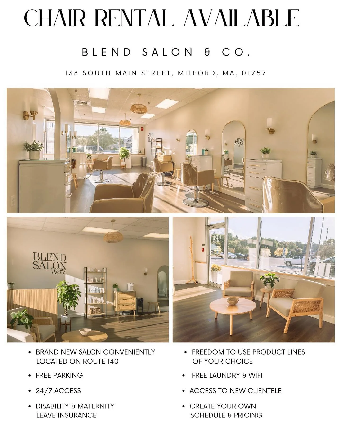 ✨Looking for your new hair home?✨

We offer a welcoming environment where you can be your best self, build your business and connect with like-minded professionals. Whether you&rsquo;re just starting out or a seasoned pro, we&rsquo;re here to help yo