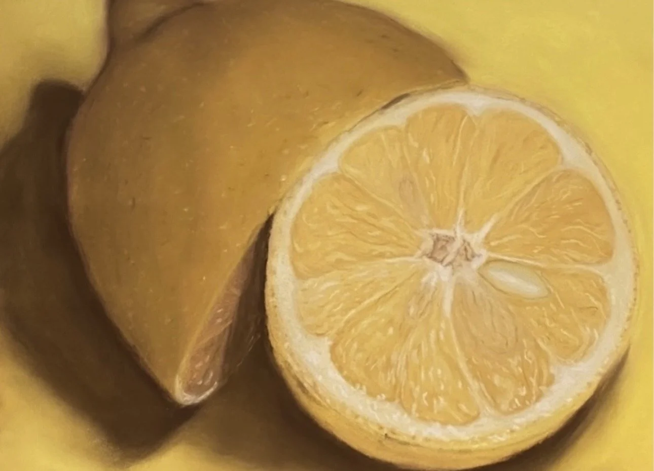 Lemon - pastels and pastel pencils