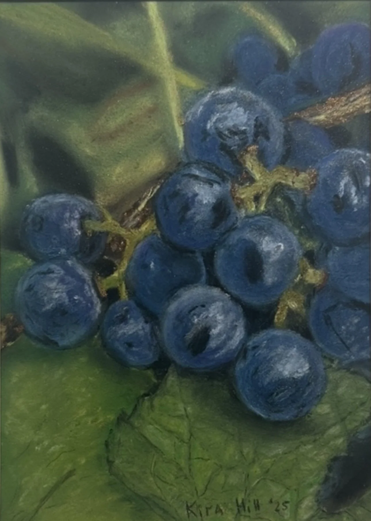 Grapes - pastels and pastel pencils 