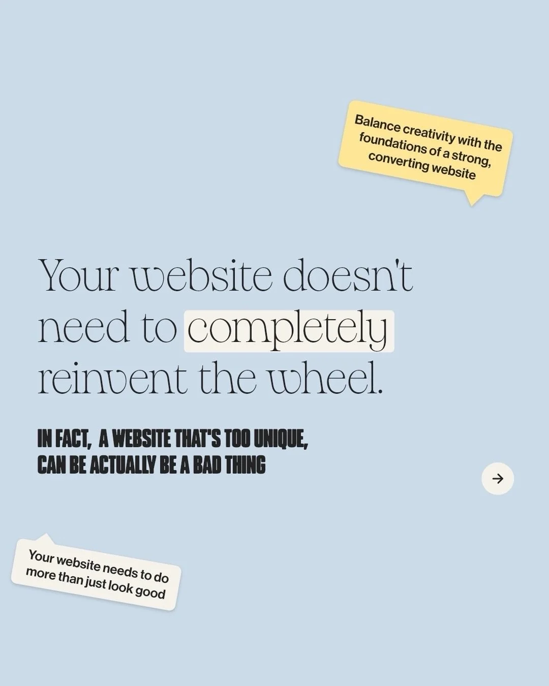 Your website doesn&rsquo;t need to reinvent the wheel to stand out.
⠀⠀⠀⠀⠀⠀⠀⠀⠀
The best websites balance personality with familiarity. They capture attention where it matters, but they&rsquo;re also really easy to navigate, so visitors know exactly wh