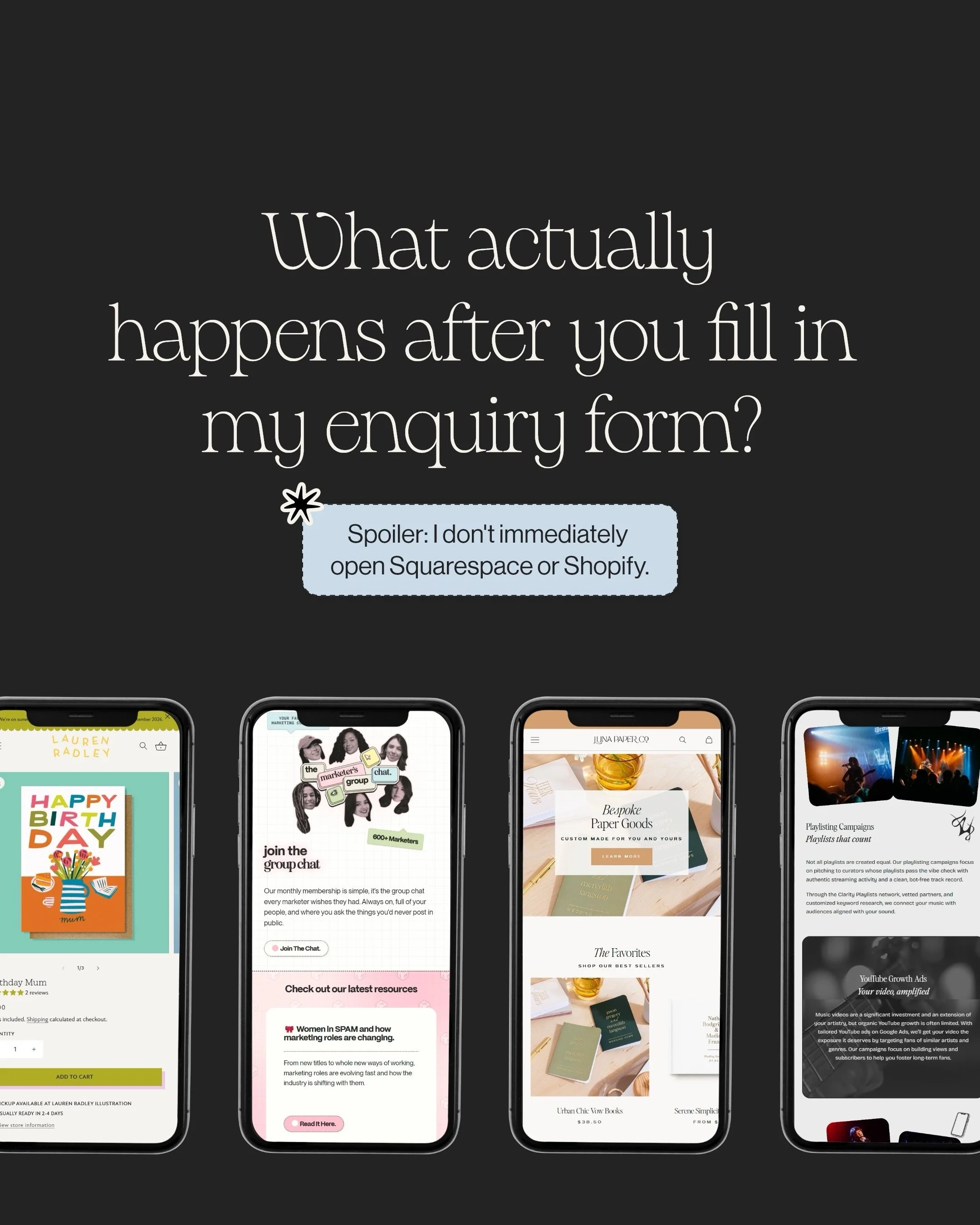 A website project with me isn&rsquo;t just enquiry - build - done.

There&rsquo;s quite a lot that happens behind the scenes before your website ever goes live.

I take the time to understand your business, plan the structure, work through the conten