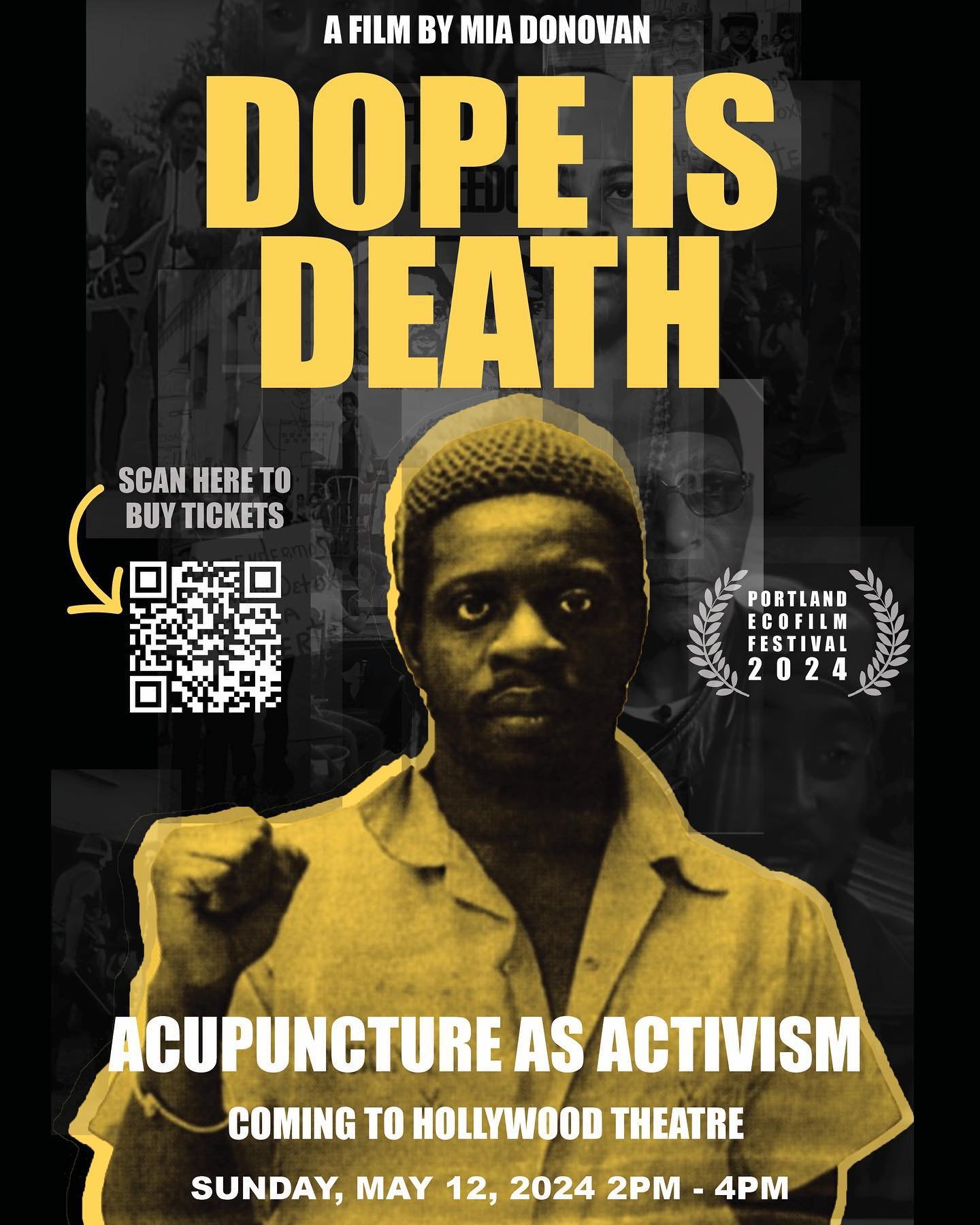 Come join us for our Dope Is Death showing at the Portland Eco Film Festival!!

Learn about how the Black Panthers and the Young Lords created a community healthcare program that used acupuncture to treat addiction as well as mental health problems a
