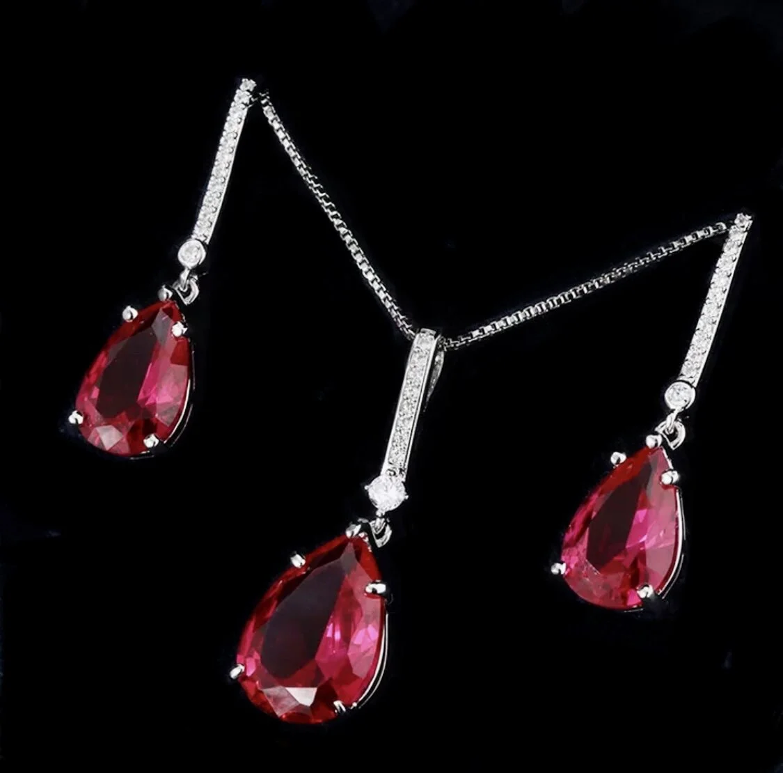 Water Drop Ruby Set
