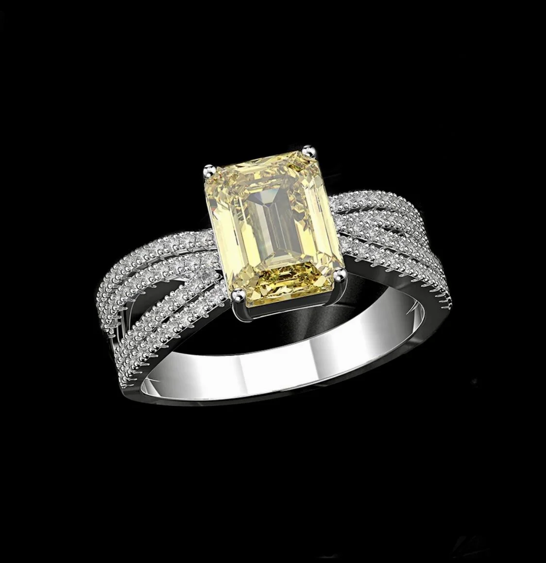 Citrine and Diamonds Ring