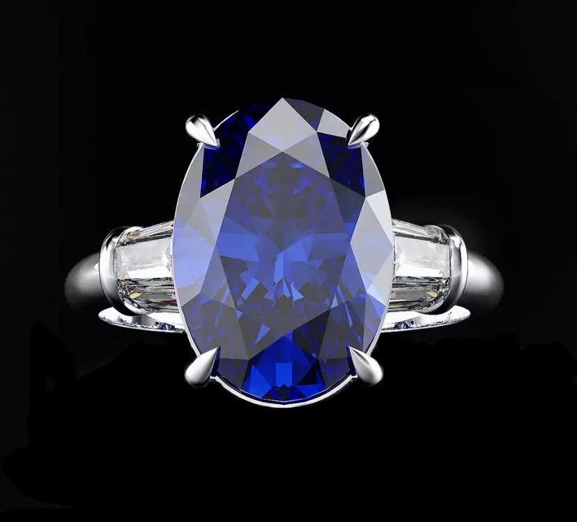 Blue Sapphire Oval Ring