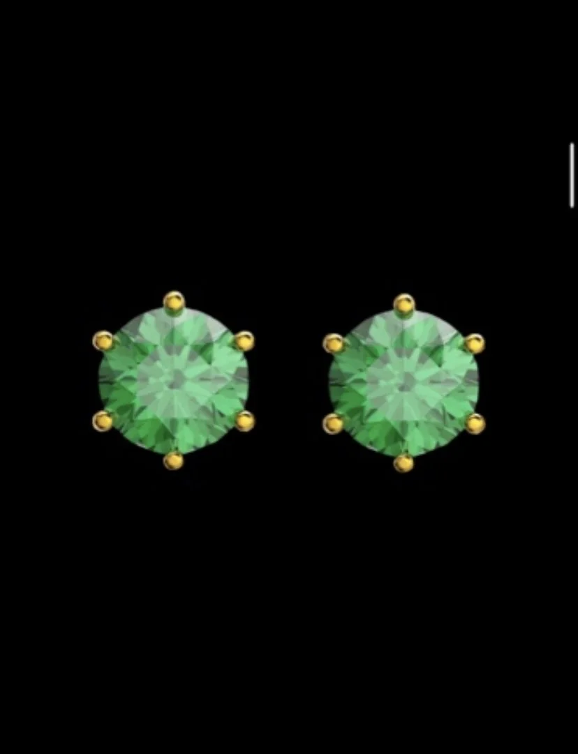 Yellow Gold Emerald Earrings