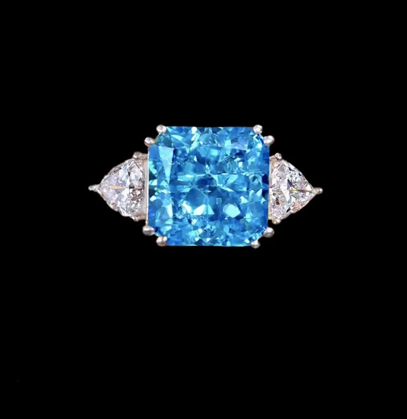 Square Aquamarine Ring