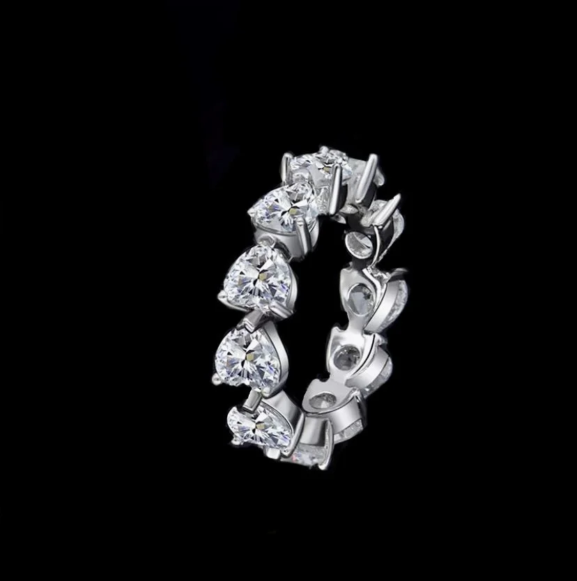 Heart Band Moissanite Ring