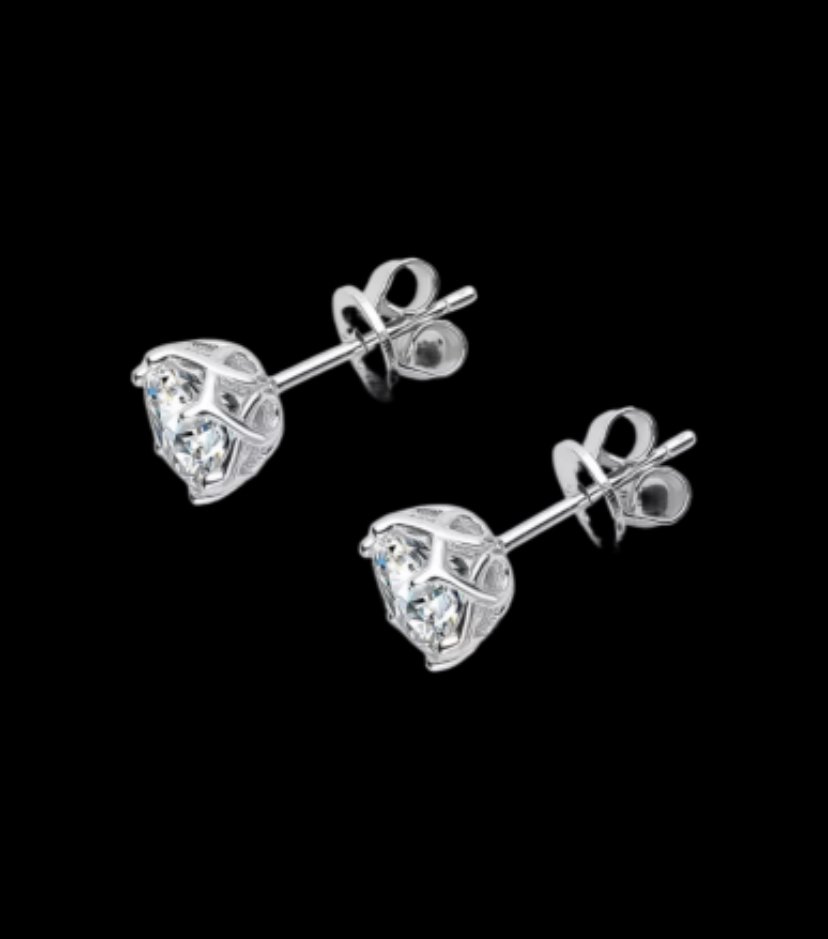 1 CT Moissanite Stud Earrings