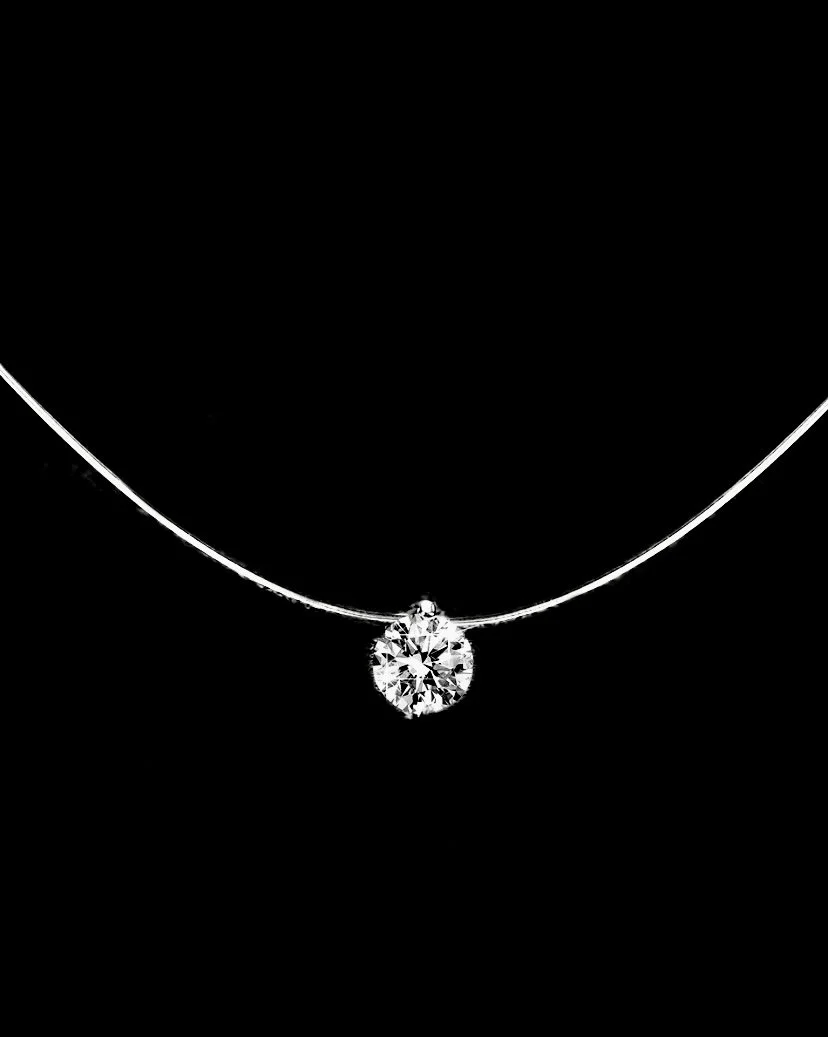Invisible 1 CT Moissanite Pendant Necklace