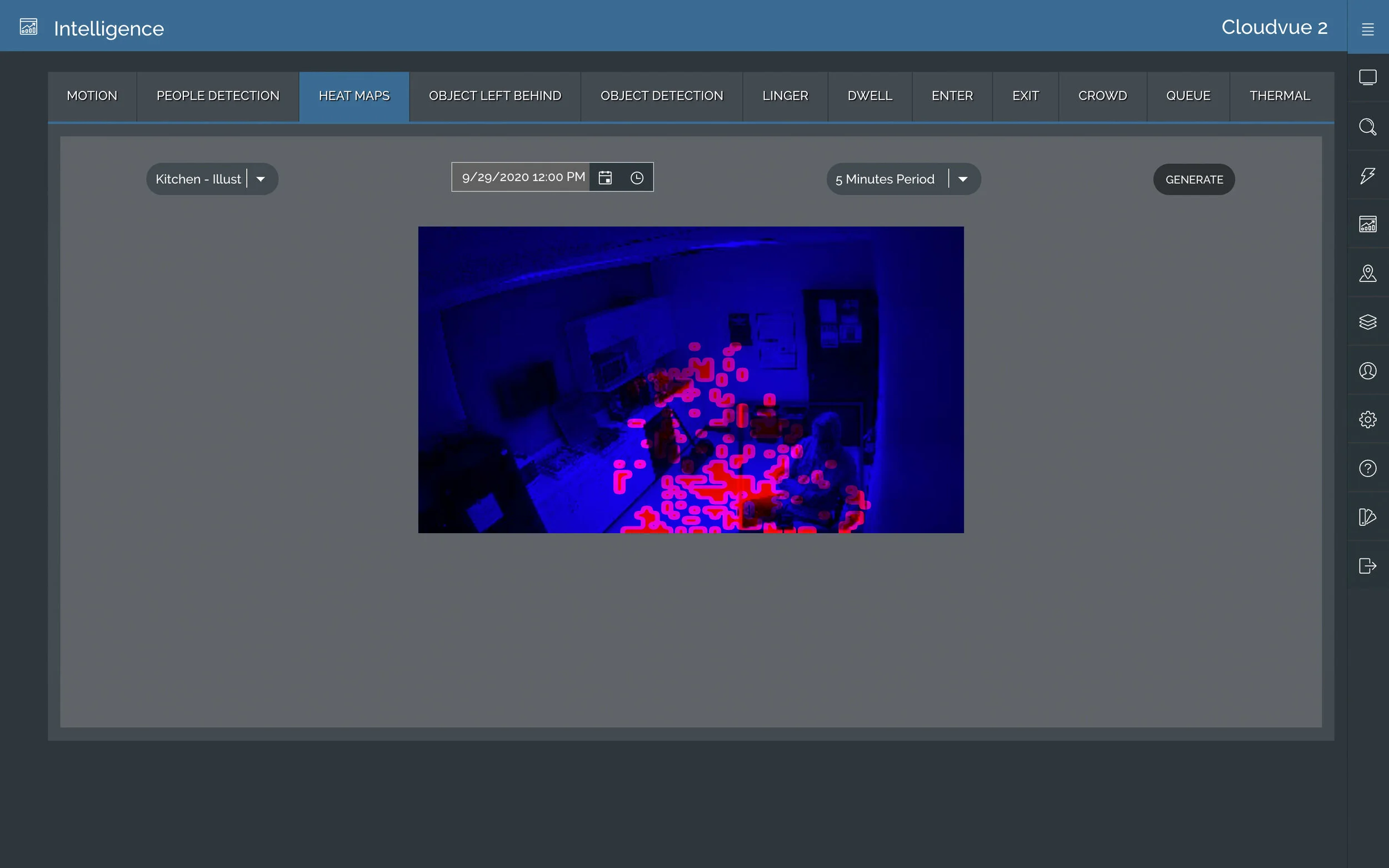 Run heatmaps on any camera connected to Cloudvue.