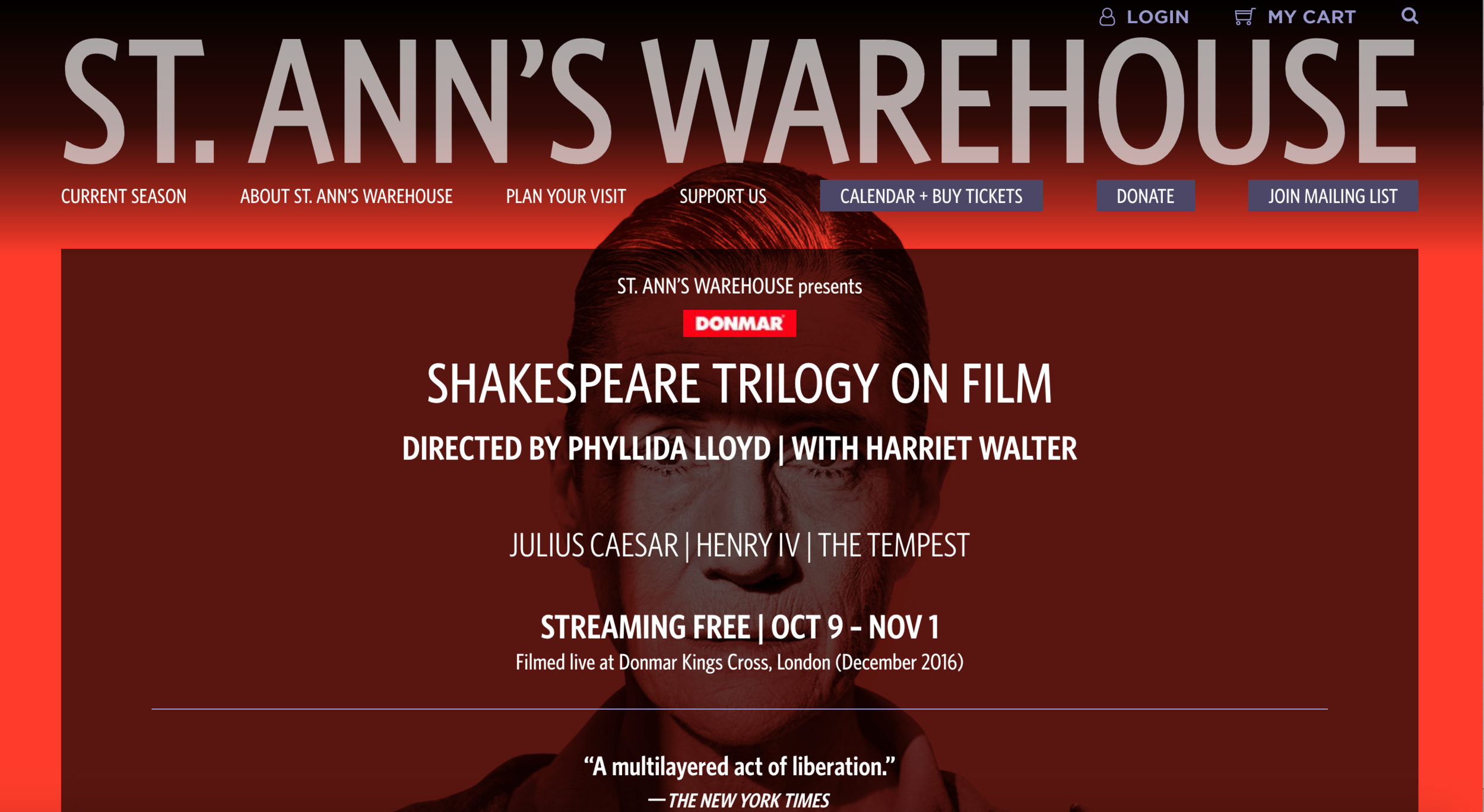 Phyllida Lloyd’s Shakespeare trilogy with Harriet Walter - streaming free from St. Ann’s Warehouse