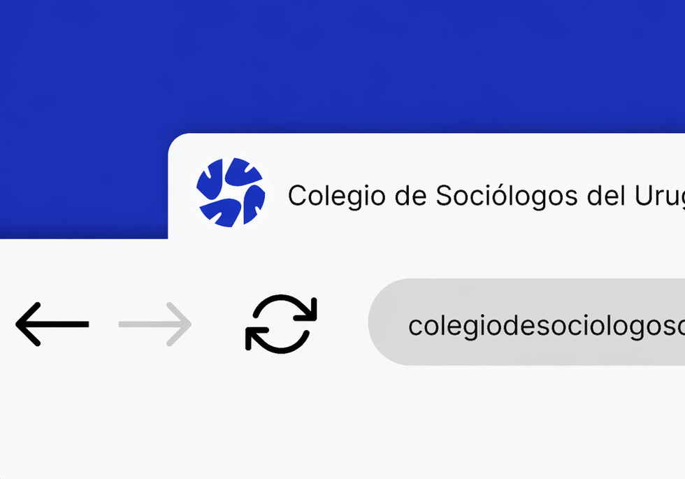 Logo y nombre del Colegio de Sociólogos del Uruguay en una interfaz digital.