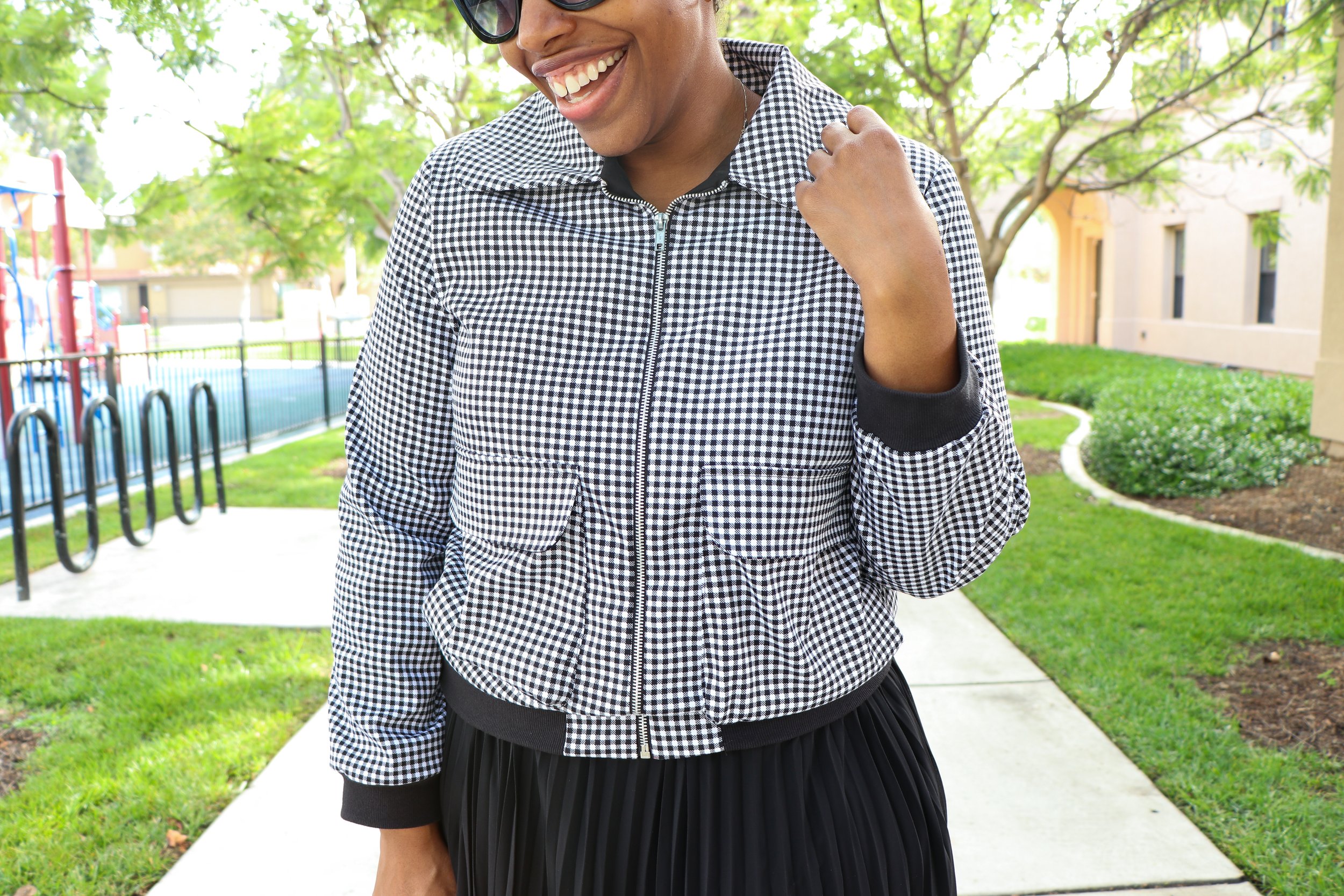 black &amp; white gingham jacket: simplicity 8994