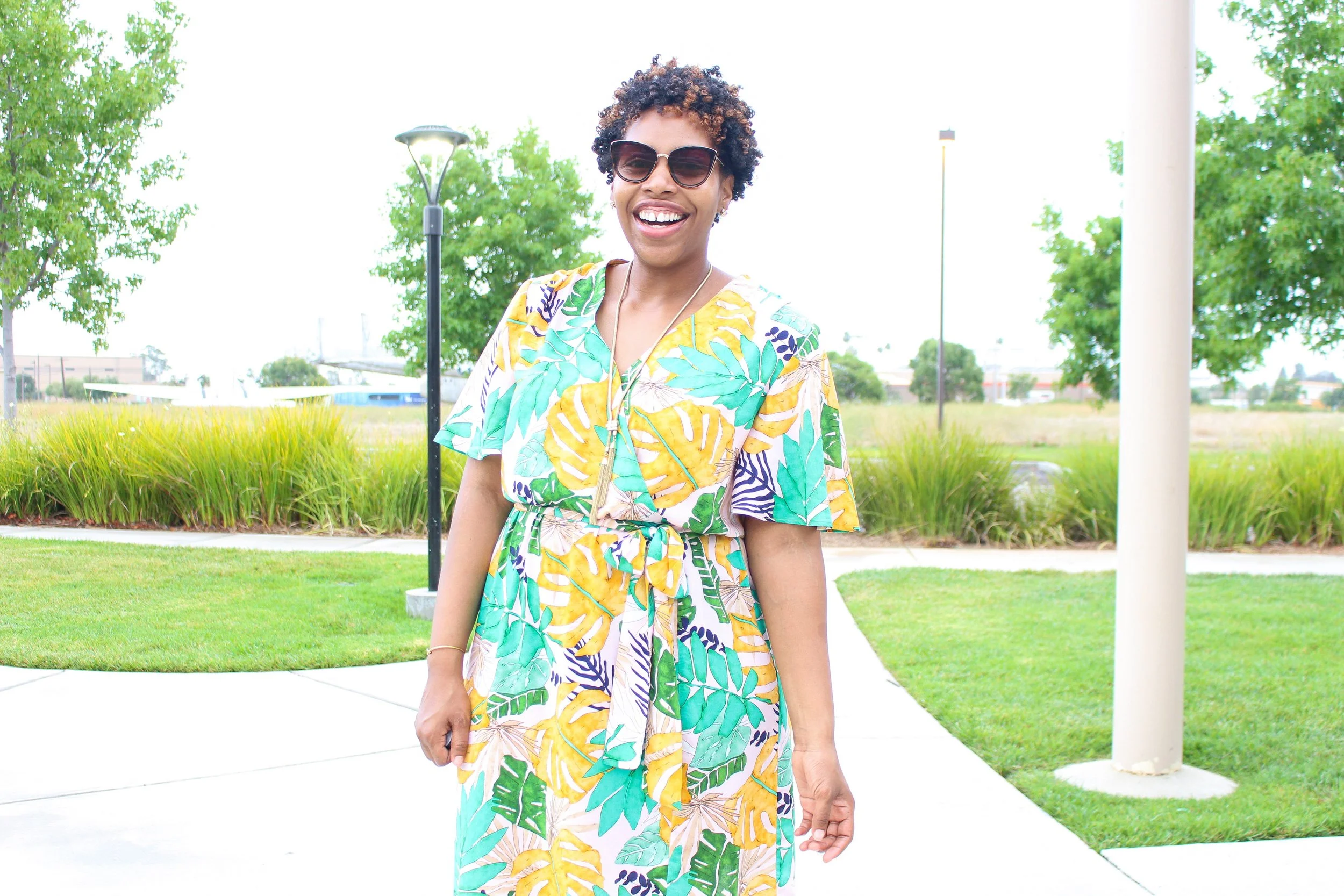 palm print dress: mccalls 7970 view b