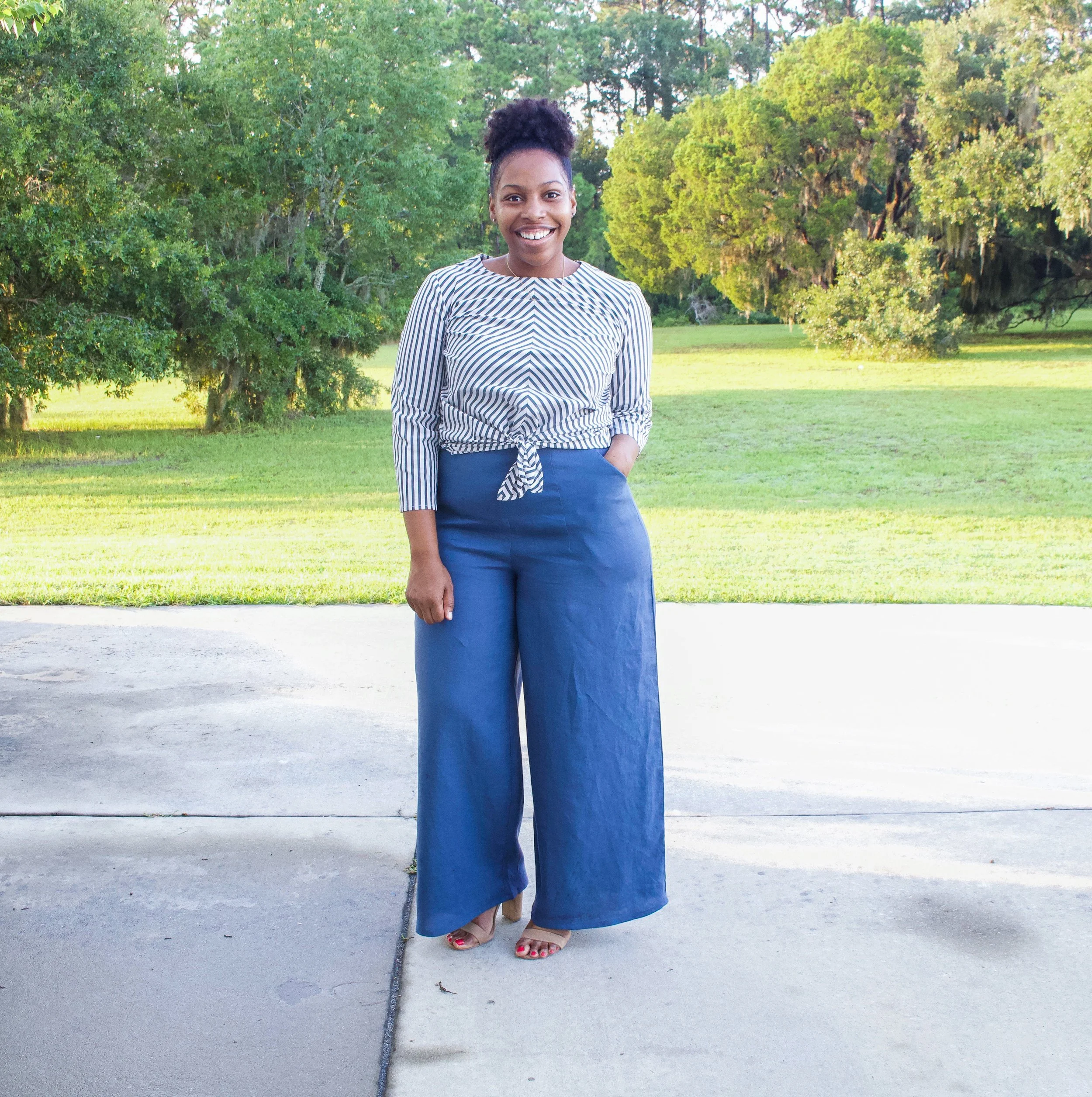 Striped Top &amp; Linen Pants: Simplicity 8601 &amp; McCalls 7626