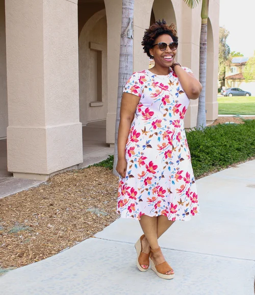 floral print knit dress Chic Statement Floral Knit Mini Dress in Navy