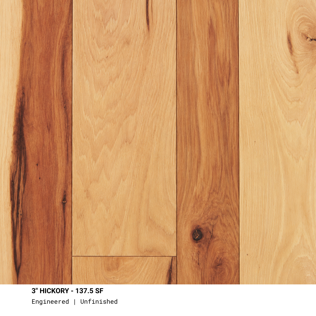 Unfinished Engineered Hickory Flooring Sale