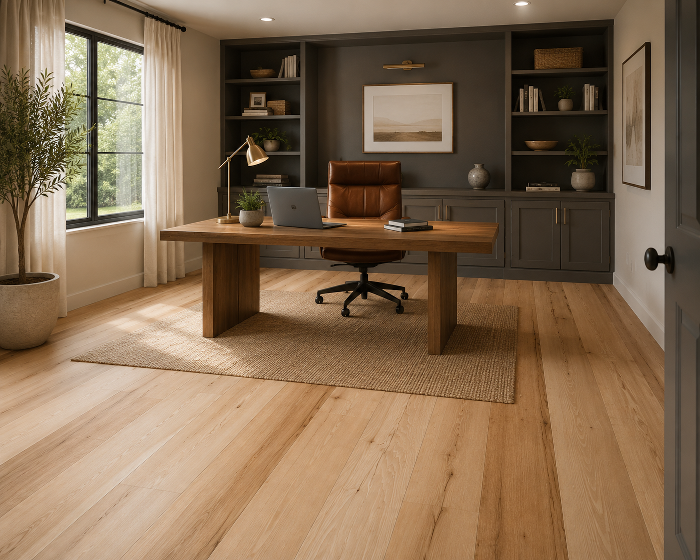 Home Office Flooring Remodel Hickory Hardwood
