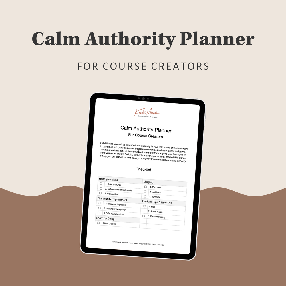 Calm Authority Planner — Kerstin Martin・Design + Business Educator