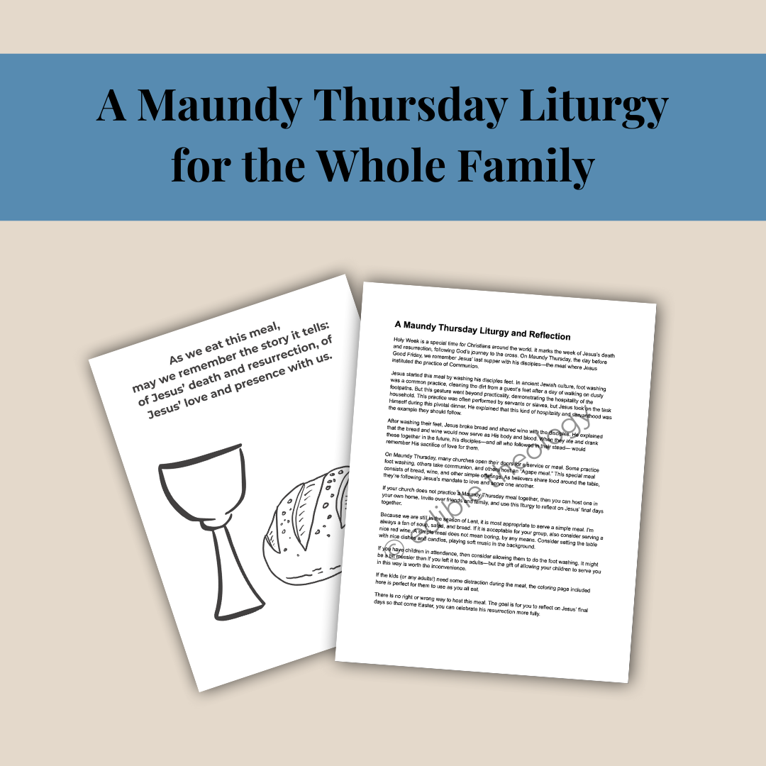 Maundy Thursday Liturgy and Coloring Page
