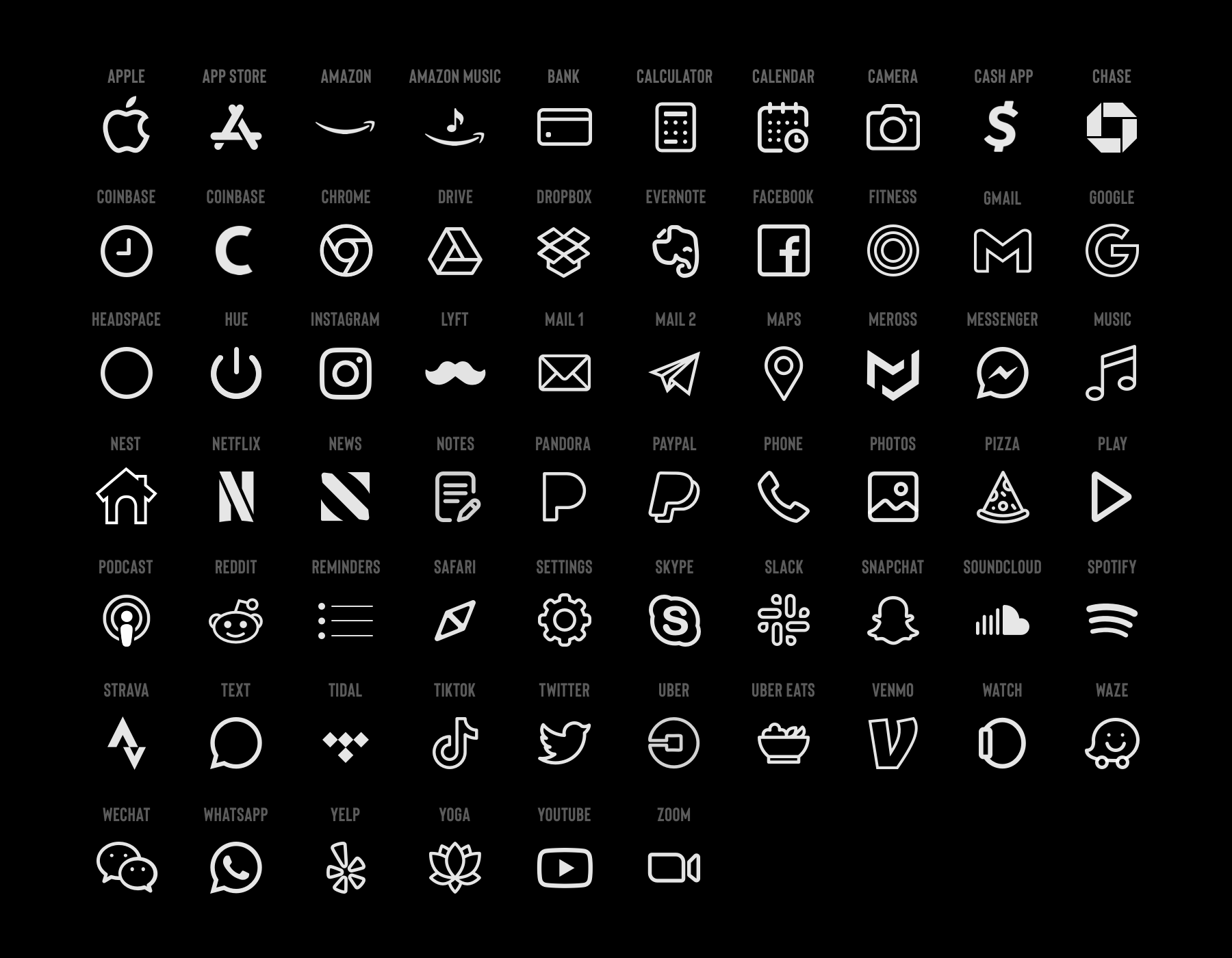 Pitch Black Dark Icon Set For Ios 14 Smilo Sound Pitch Black Dark Icon Set For Ios 14 Smilo Sound