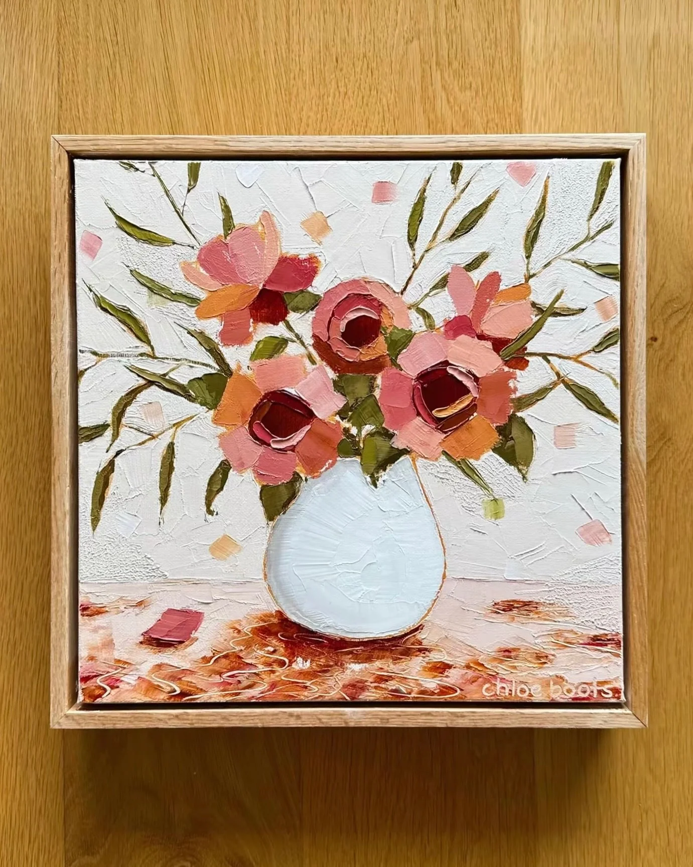 This stunning piece, &ldquo;A Rustic Arrangement&rdquo; is now online! Featuring a timeless rustic colour palette of oranges, pinks, browns, burgundy and olive green on a neutral beige background 🥰🧡

Oil on canvas
Framed in oak
30.5 x 30.5cm (plus 