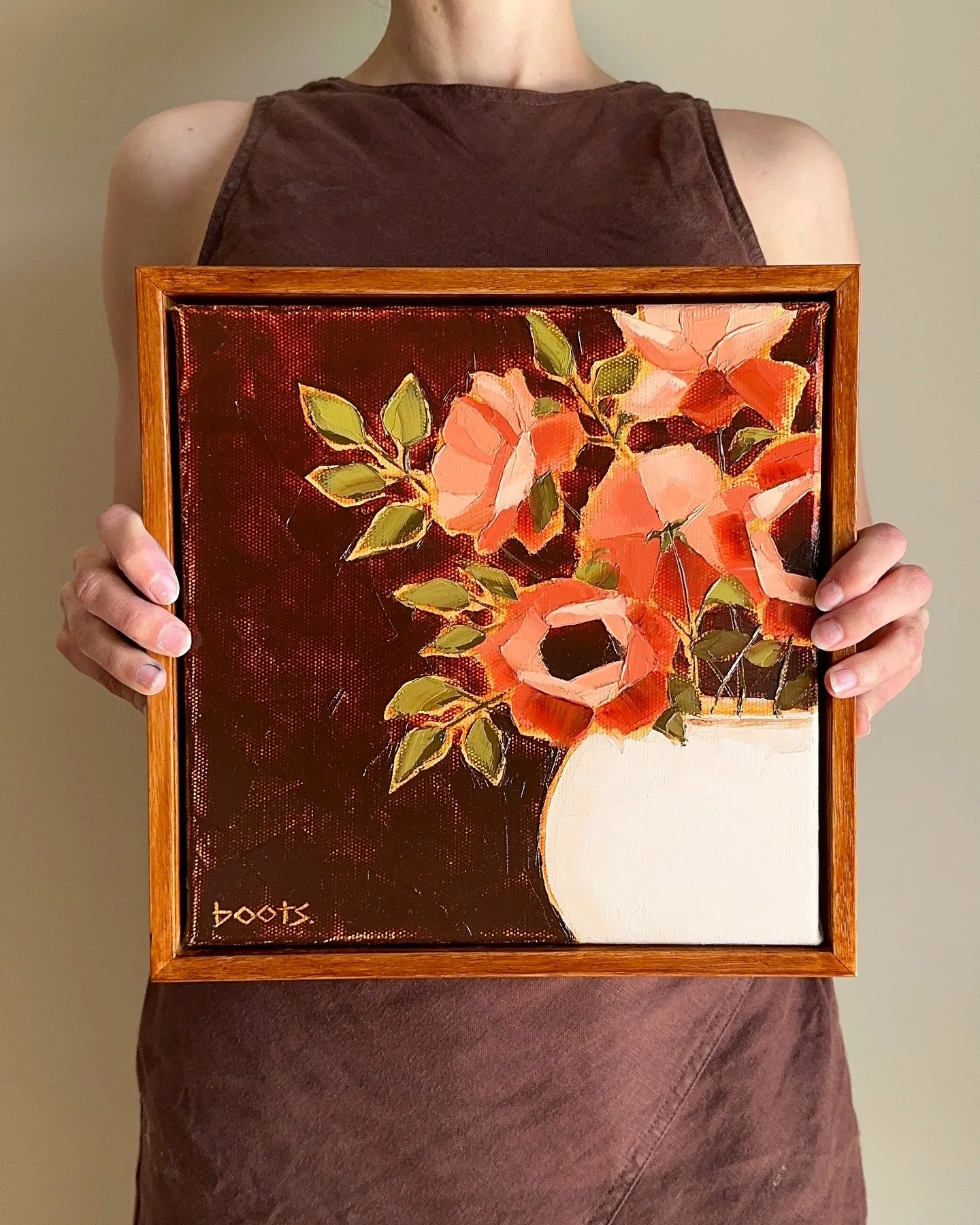 I am thrilled to announce that my entry into @aspiregallery &ldquo;Foot Square&rdquo; competition is a finalist!! And by thrilled I mean I jumped up and down and squealed like my 6 year old daughter 🤣

This piece &ldquo;In The Quiet She Bloomed&rdqu