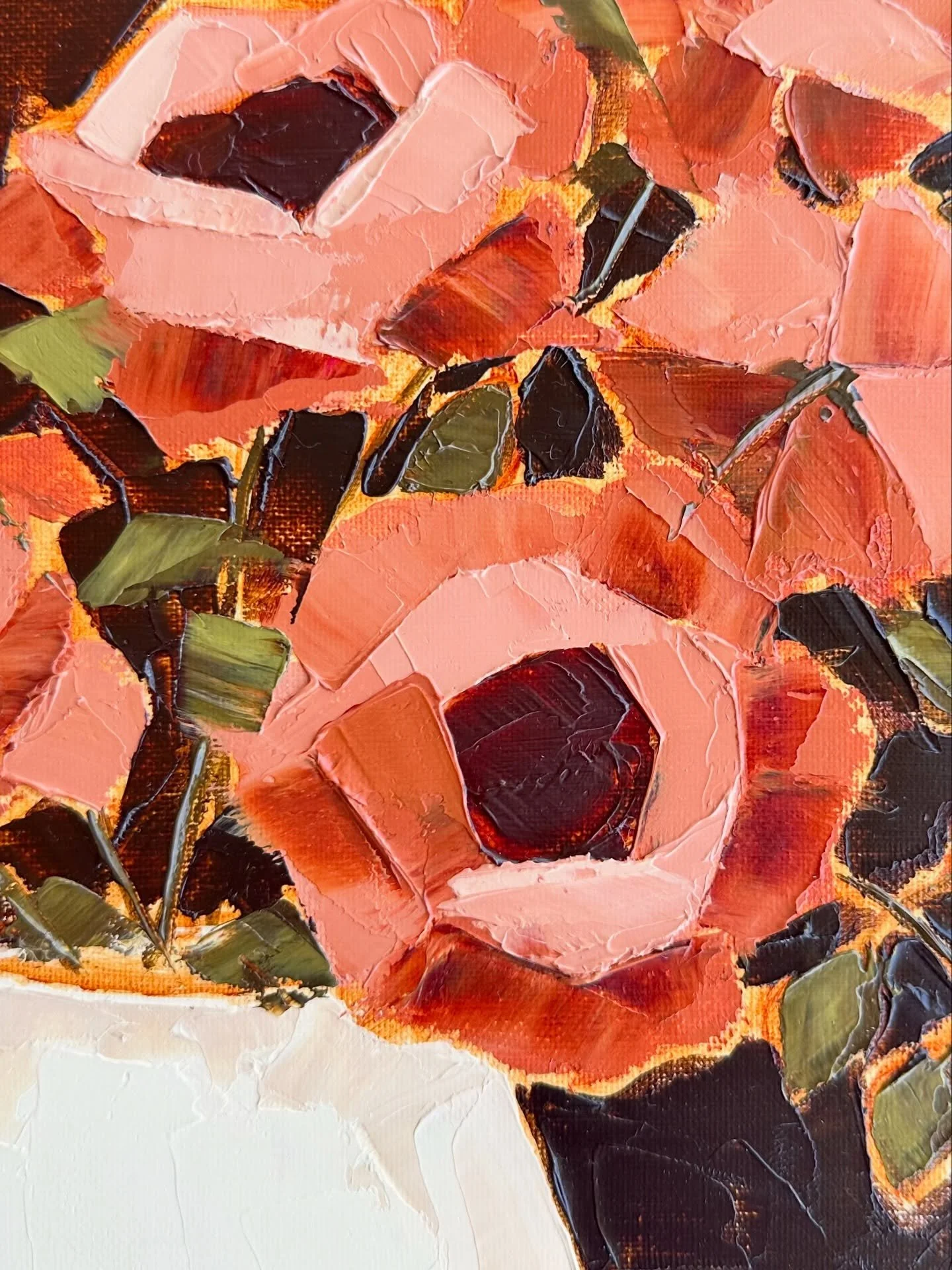 Details of &ldquo;Blooming Through The Shadows&rdquo; one of my original oil paintings that sold earlier this week 🙏 

I must say, I do feel a little sad farewelling this piece&hellip; I really do adore her 🤎 buuuut I am also always so grateful to 